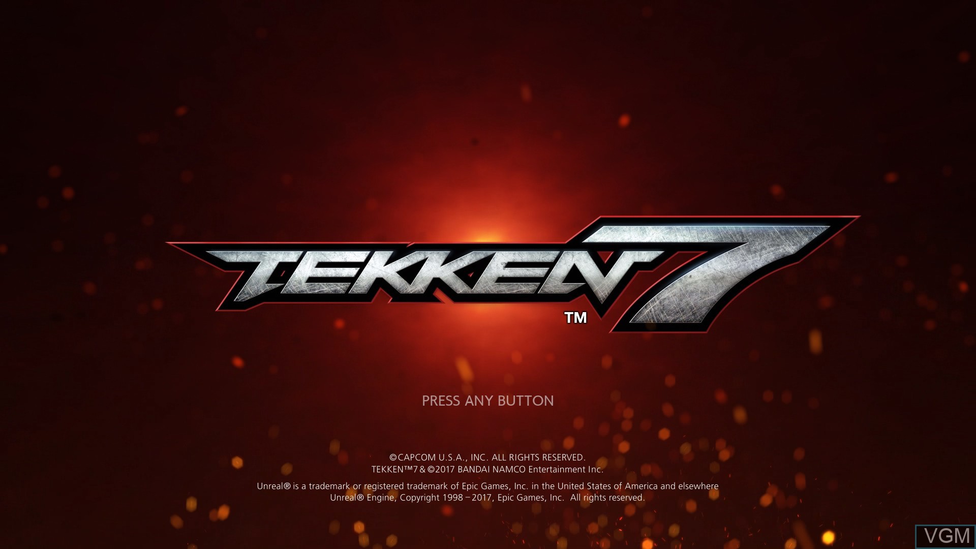 Title screen of the game Tekken 7 on Sony Playstation 4
