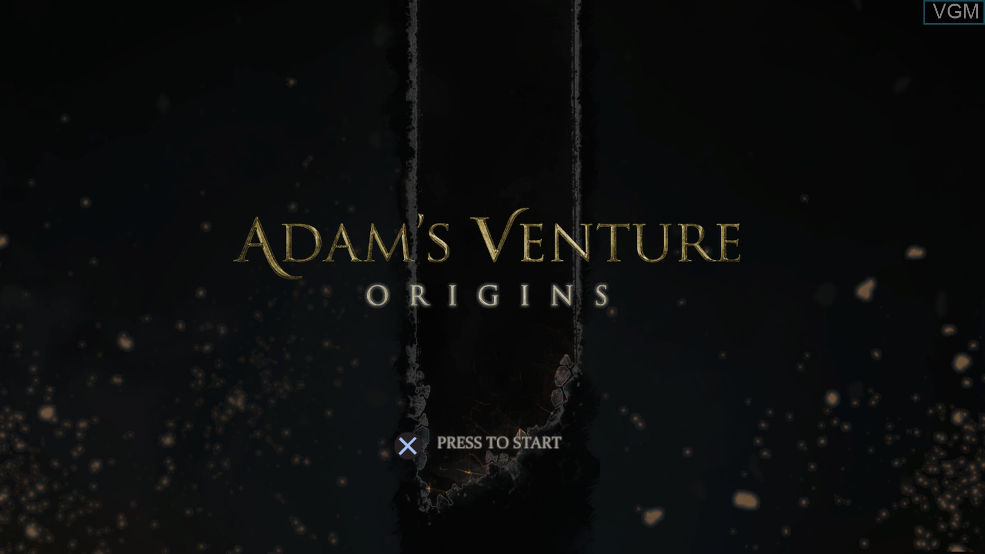 Title screen of the game Adam's Venture - Origins on Sony Playstation 4