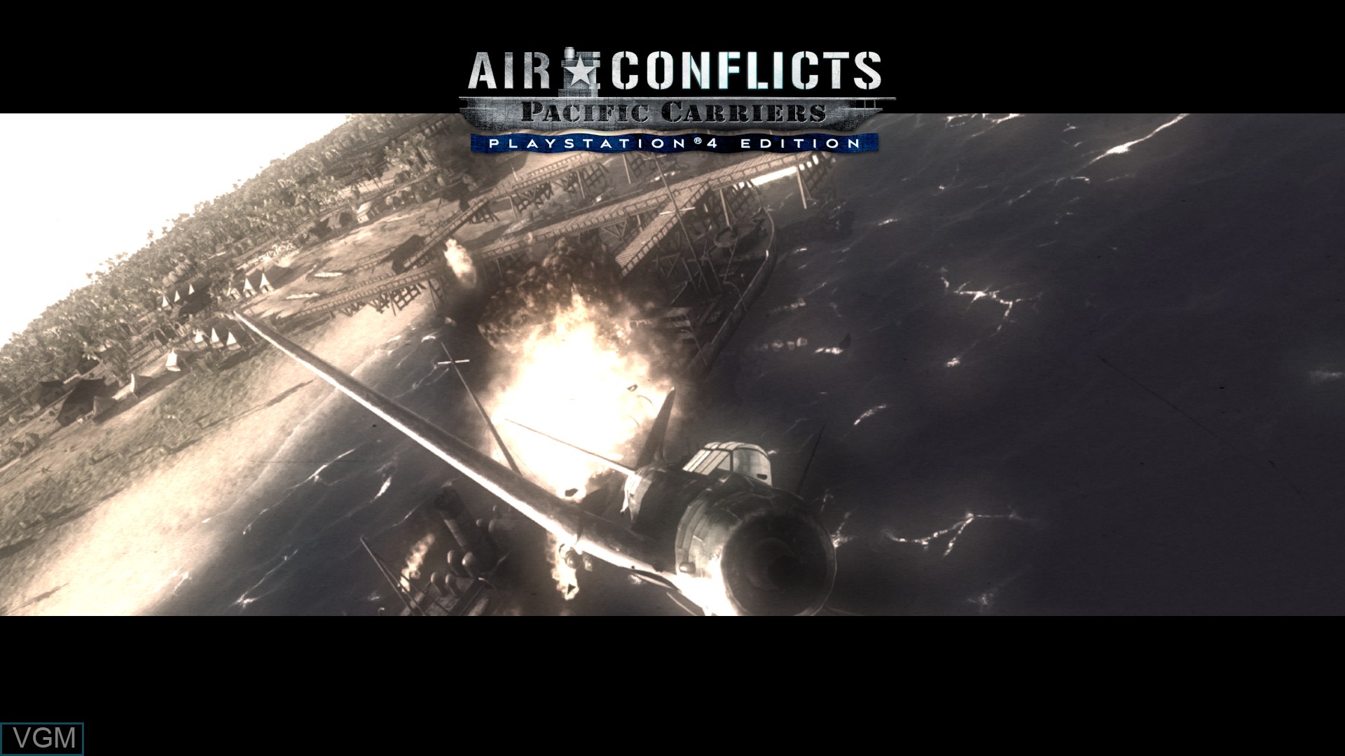 Title screen of the game Air Conflicts - Pacific Carriers on Sony Playstation 4