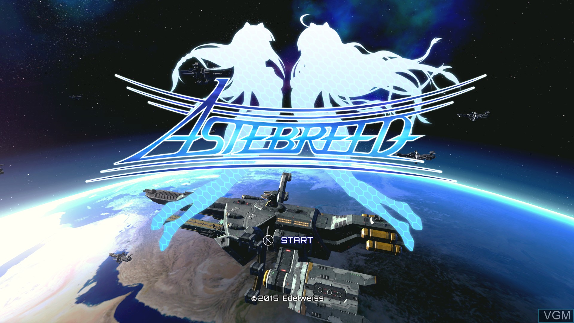 Title screen of the game Astebreed on Sony Playstation 4