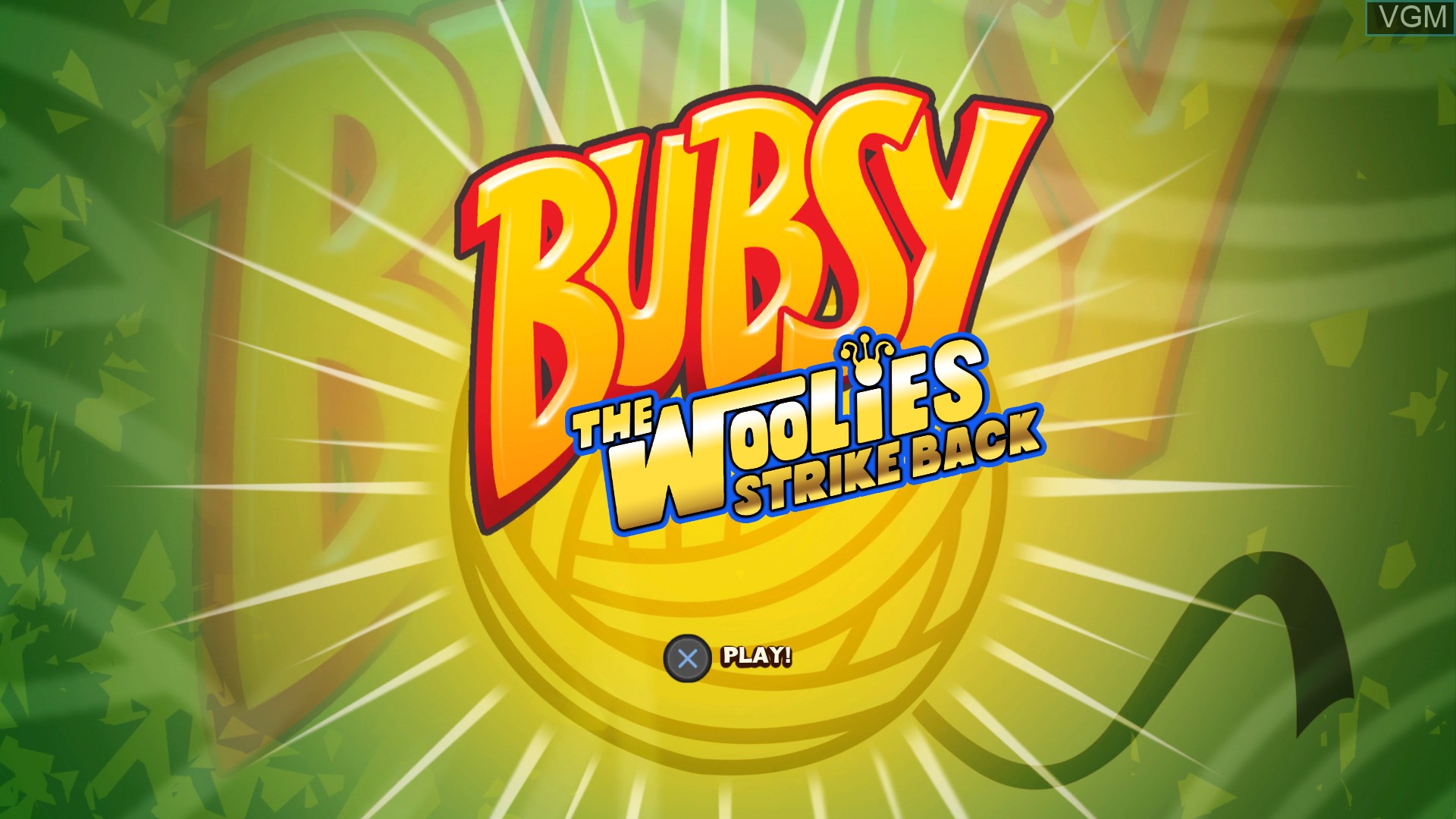 Title screen of the game Bubsy - The Woolies Strike Back on Sony Playstation 4