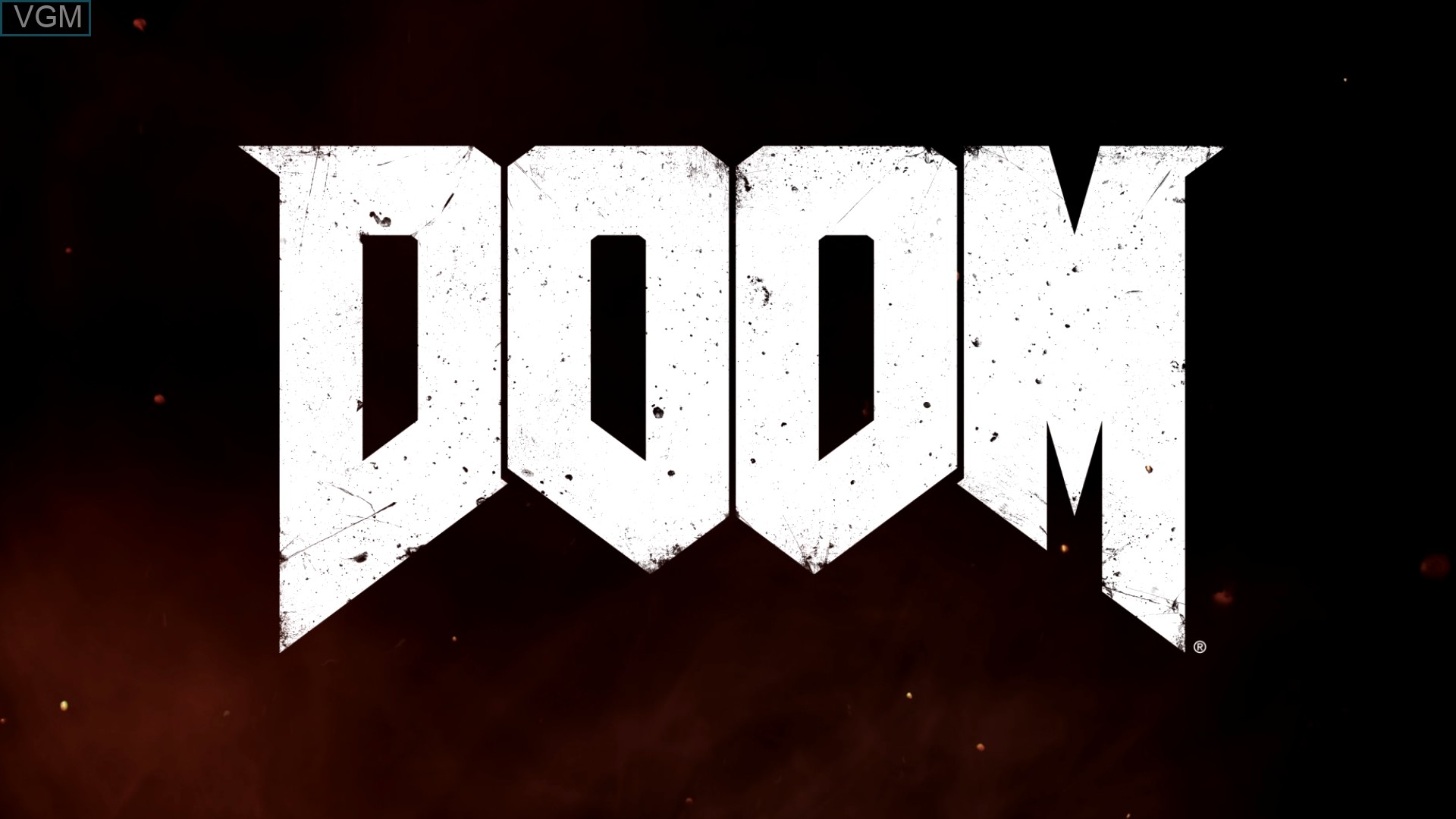 Title screen of the game DOOM on Sony Playstation 4