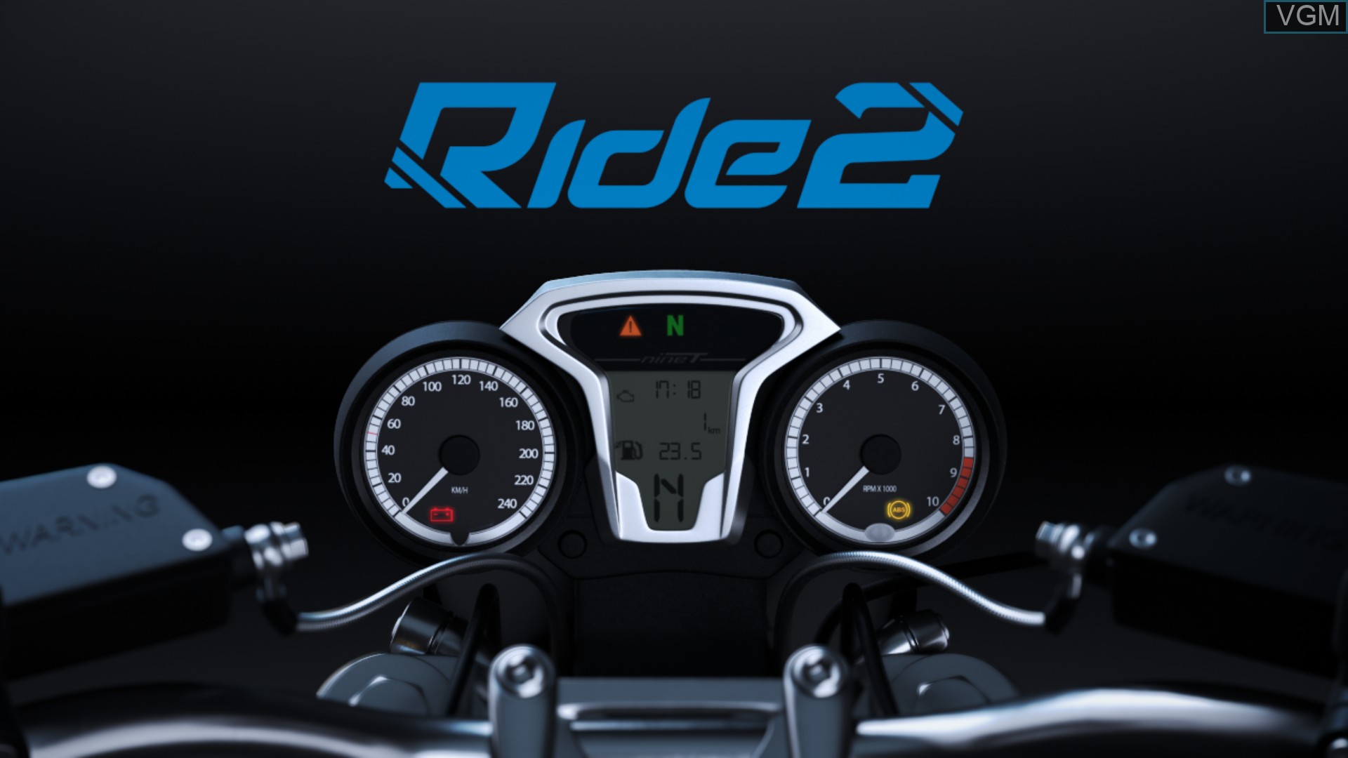 Title screen of the game Ride 2 on Sony Playstation 4