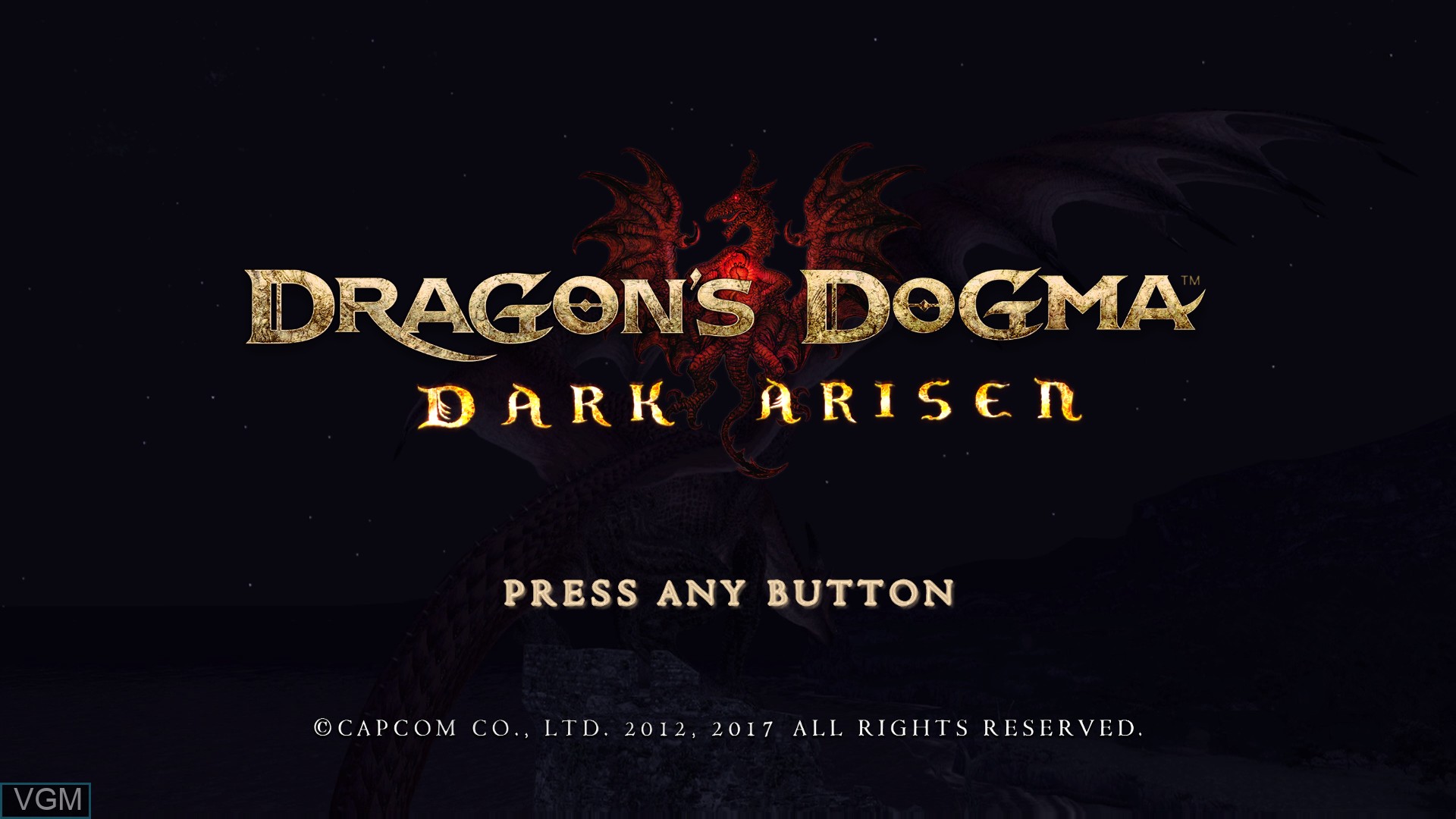 Title screen of the game Dragon's Dogma - Dark Arisen on Sony Playstation 4