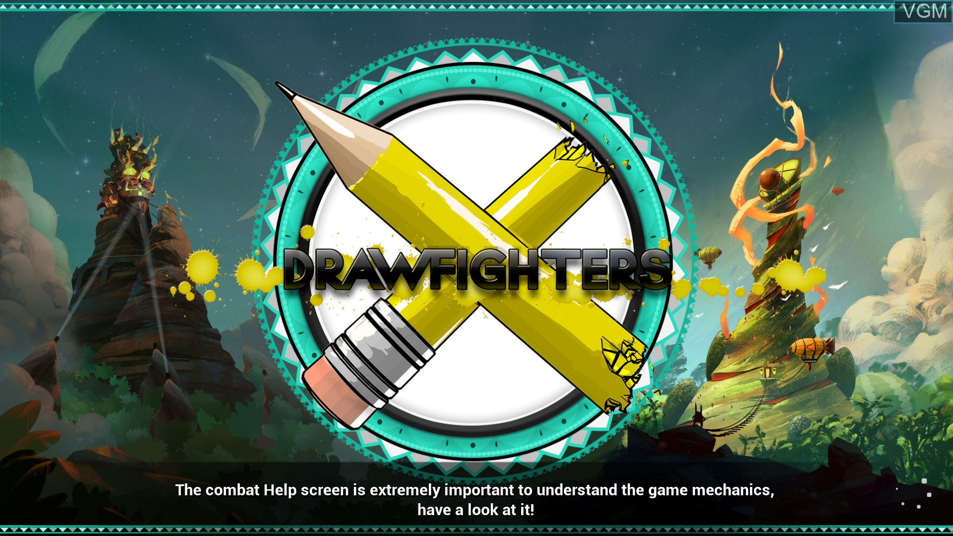 Title screen of the game Drawfighters on Sony Playstation 4