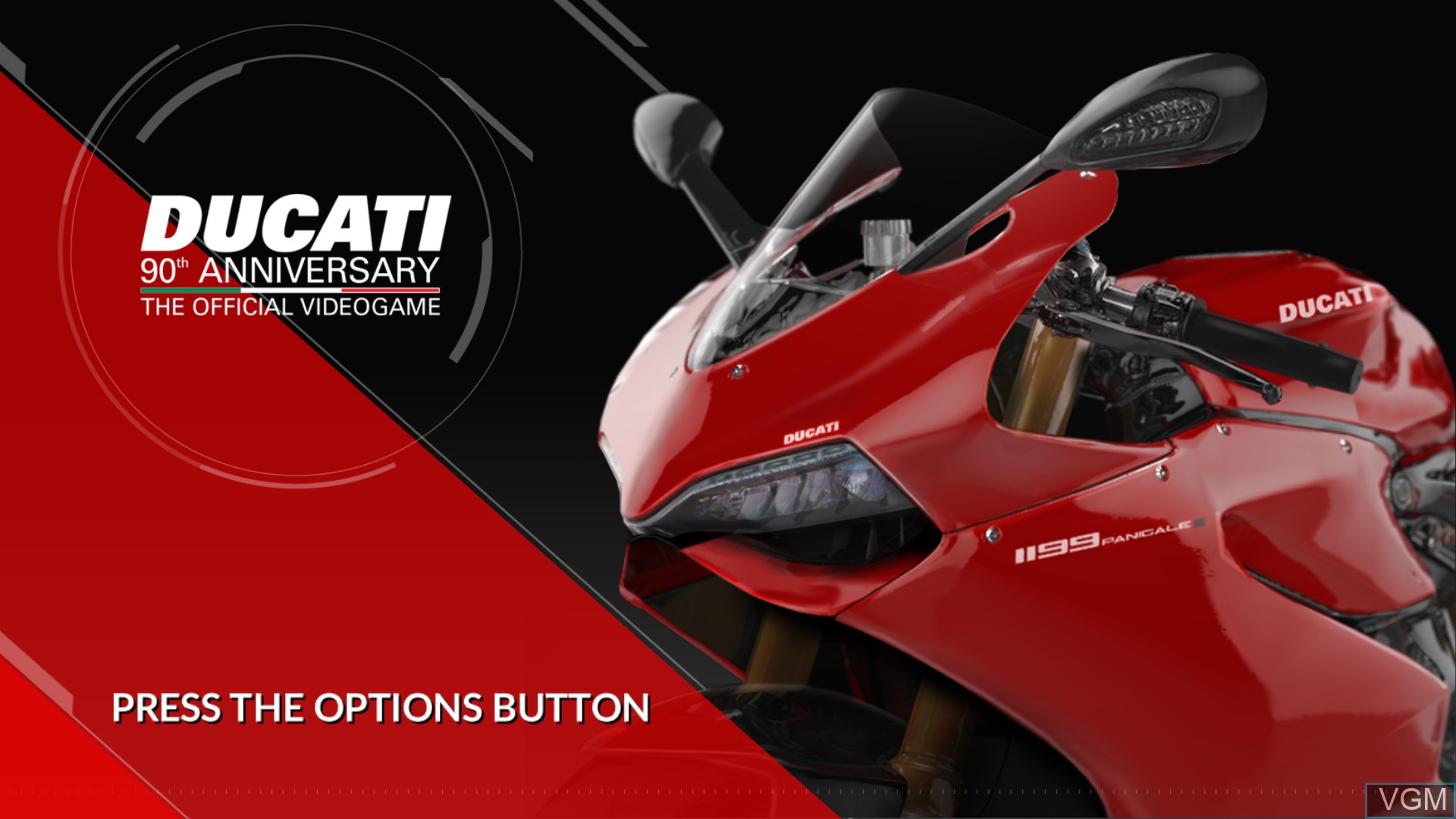 Title screen of the game DUCATI - 90th Anniversary on Sony Playstation 4