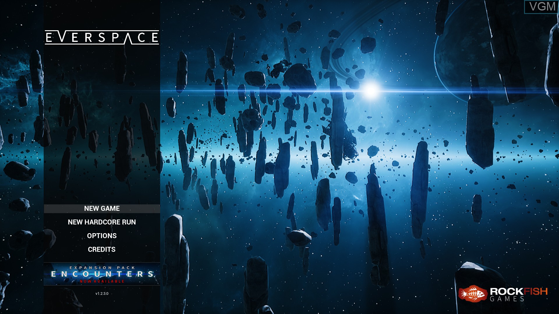 Title screen of the game EVERSPACE on Sony Playstation 4