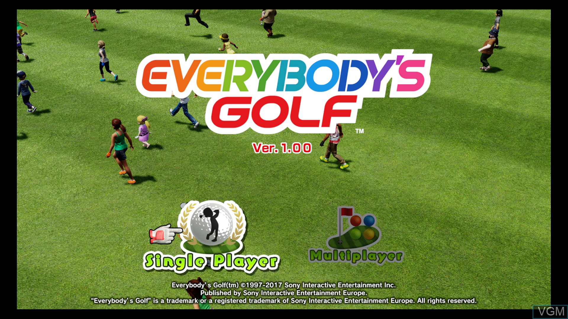 Title screen of the game Everybody's Golf on Sony Playstation 4