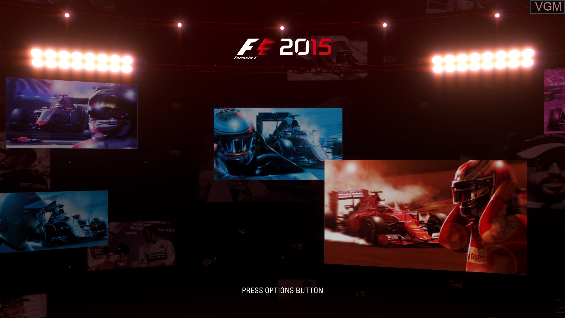 Title screen of the game F1 2015 on Sony Playstation 4
