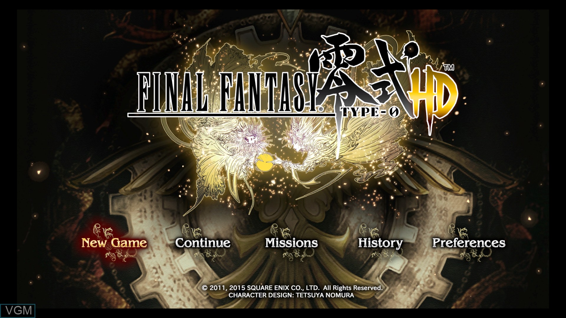 Title screen of the game Final Fantasy Type-0 HD on Sony Playstation 4