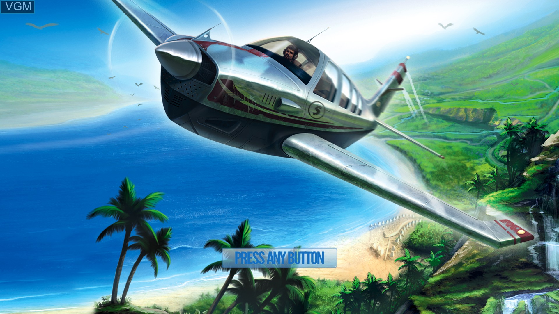 Title screen of the game Island Flight Simulator on Sony Playstation 4