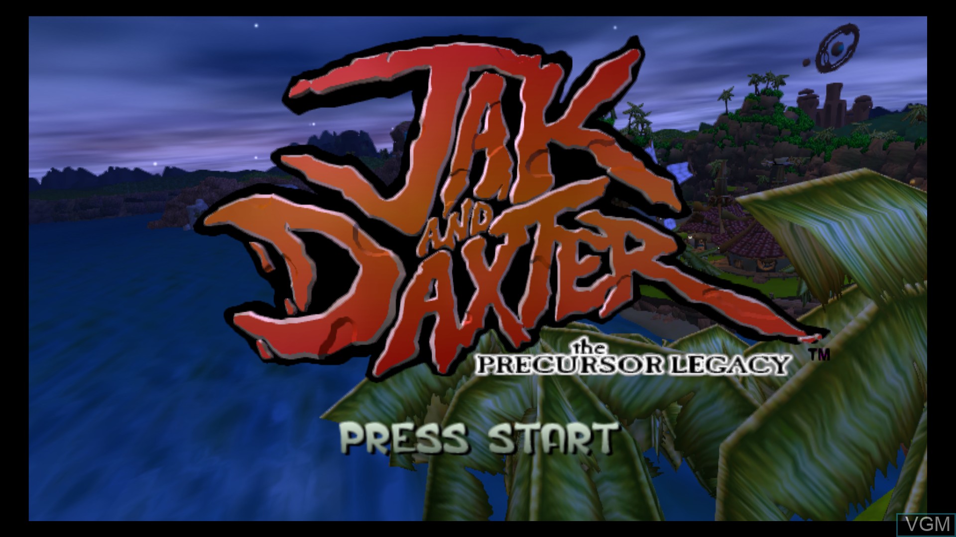 Title screen of the game Jak and Daxter - The Precursor Legacy on Sony Playstation 4