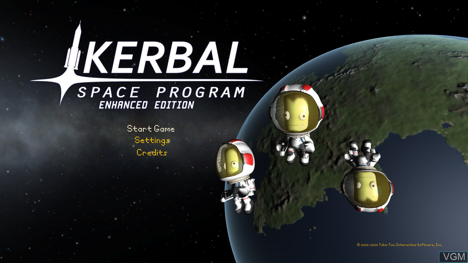 Title screen of the game Kerbal Space Program on Sony Playstation 4