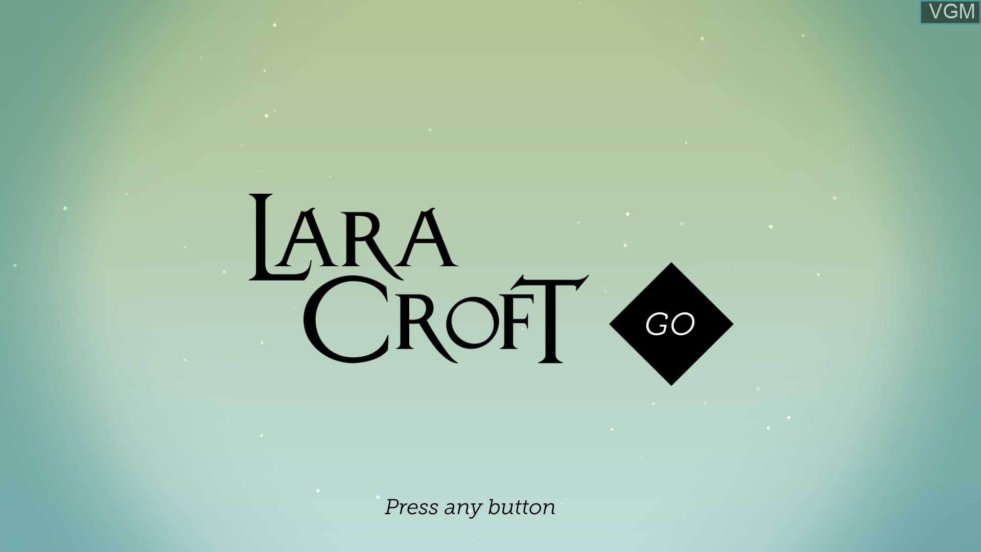 Title screen of the game Lara Croft GO on Sony Playstation 4