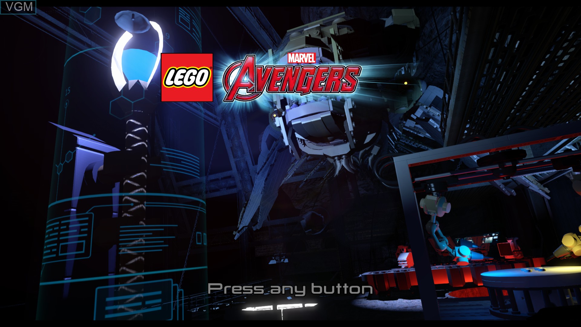 Title screen of the game LEGO Marvel's Avengers on Sony Playstation 4