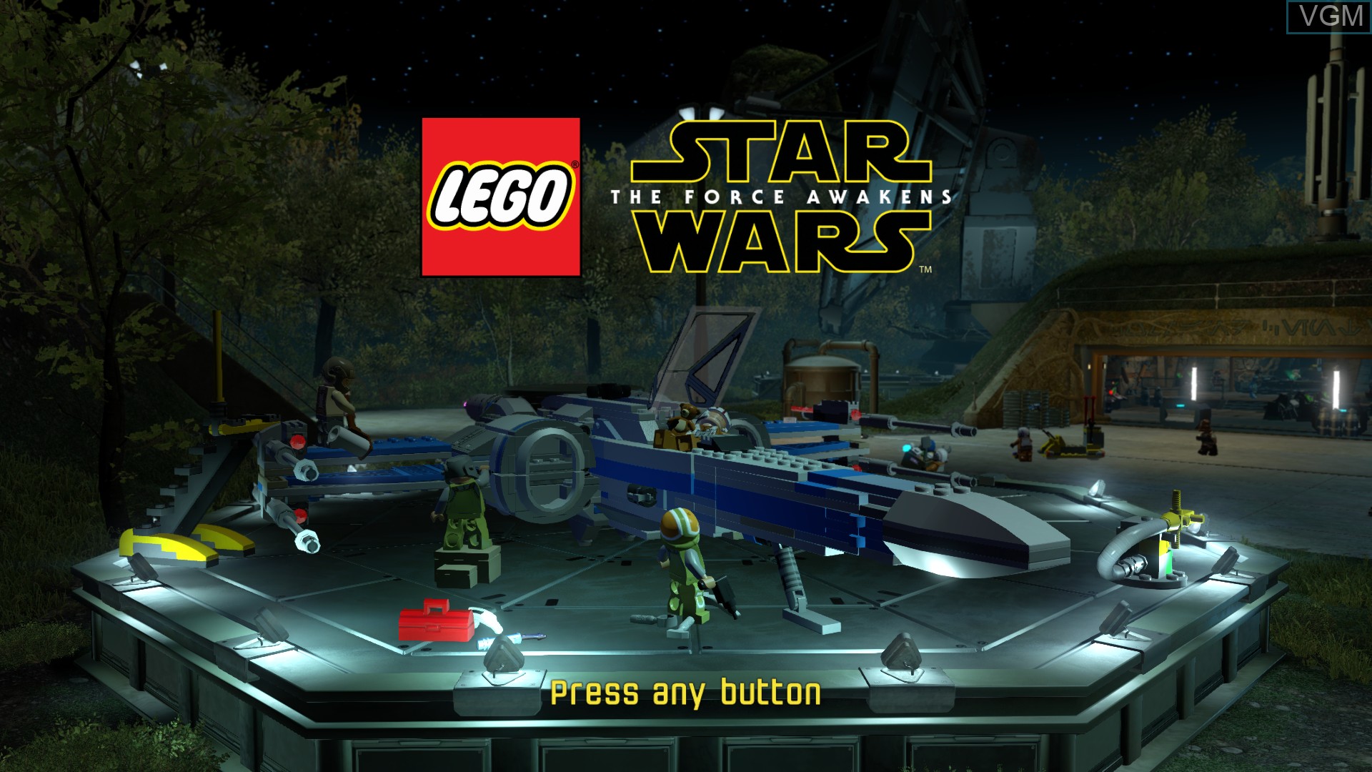 Title screen of the game LEGO Star Wars - The Force Awakens on Sony Playstation 4