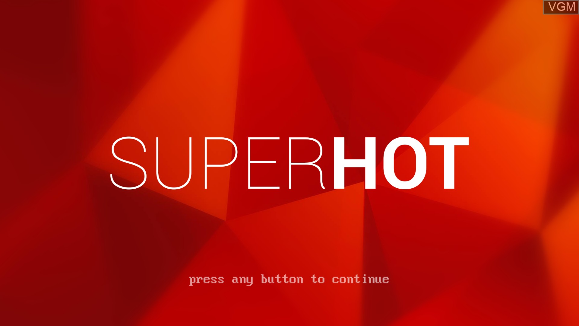 Title screen of the game SUPERHOT on Sony Playstation 4