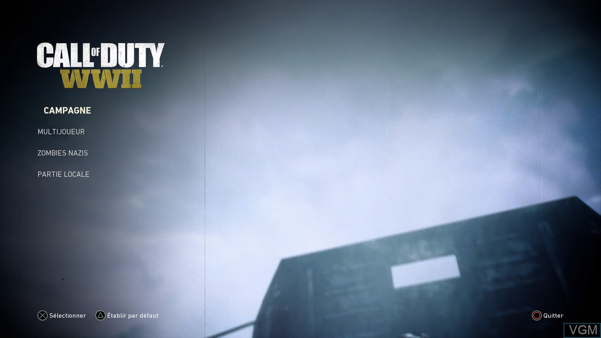 Menu screen of the game Call of Duty - WWII on Sony Playstation 4