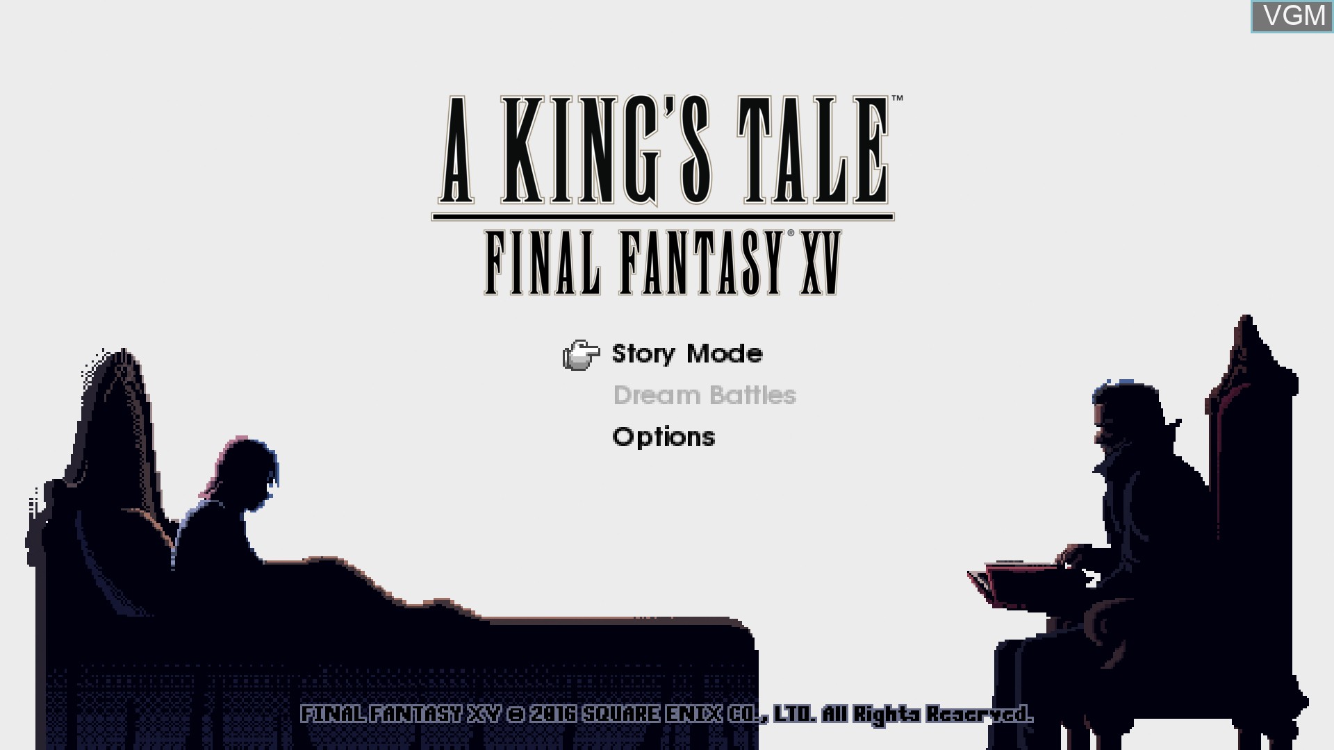 Menu screen of the game King's Tale, A - Final Fantasy XV on Sony Playstation 4