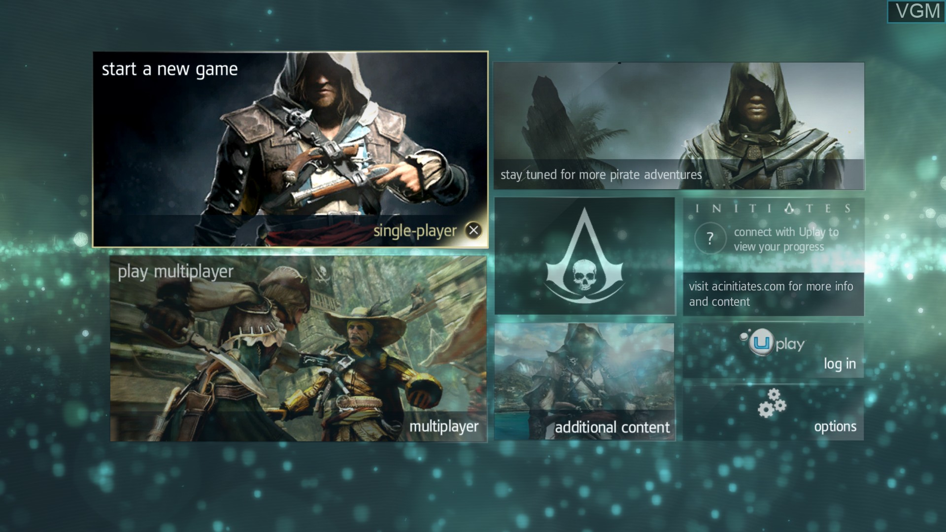 Menu screen of the game Assassin's Creed IV - Black Flag on Sony Playstation 4