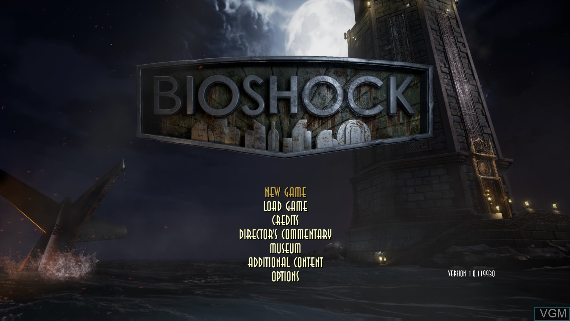 Menu screen of the game BioShock - The Collection on Sony Playstation 4