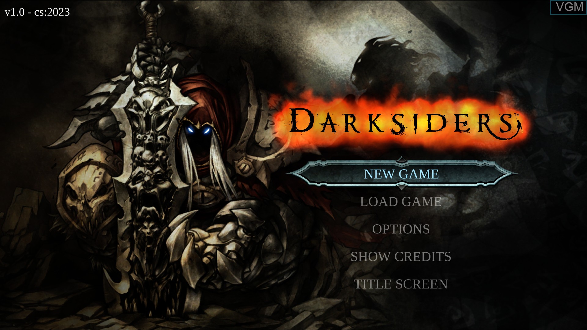 Menu screen of the game Darksiders - Warmastered Edition on Sony Playstation 4