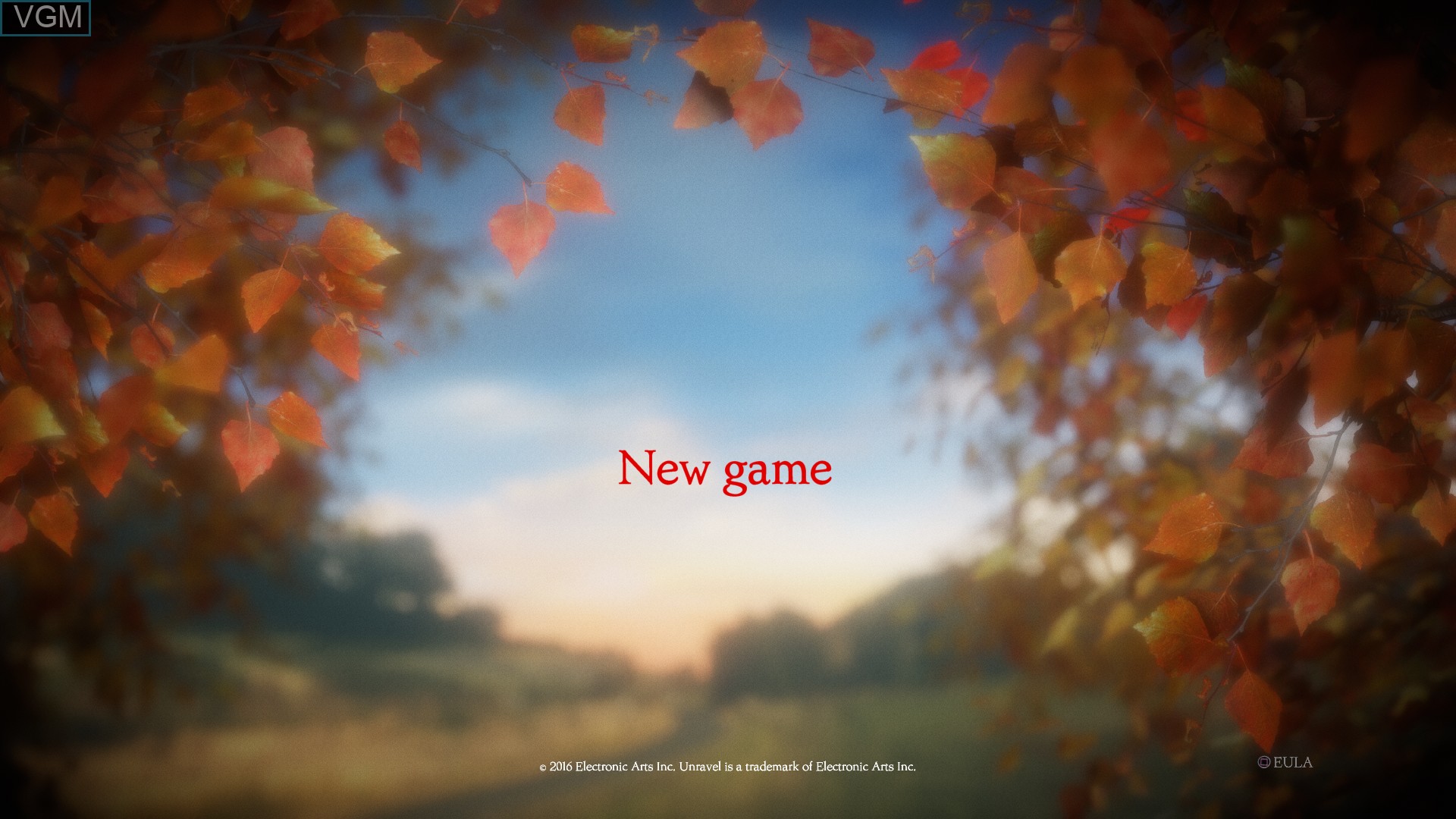 Menu screen of the game Unravel on Sony Playstation 4