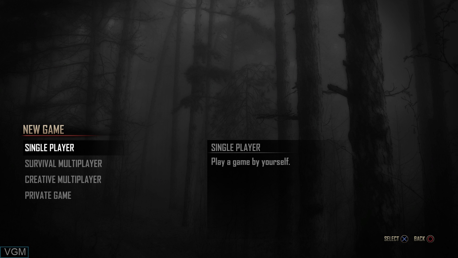 Menu screen of the game 7 Days to Die on Sony Playstation 4