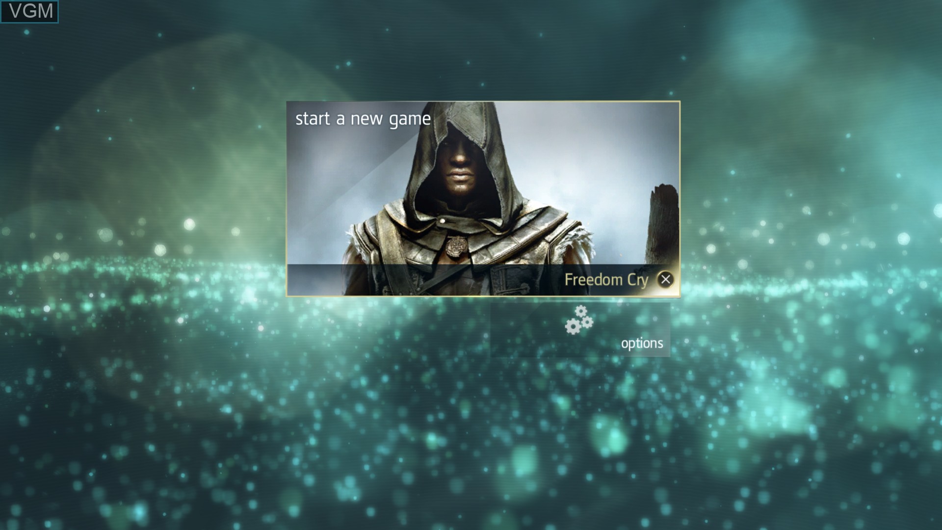 Menu screen of the game Assassin's Creed IV - Black Flag - Freedom Cry on Sony Playstation 4