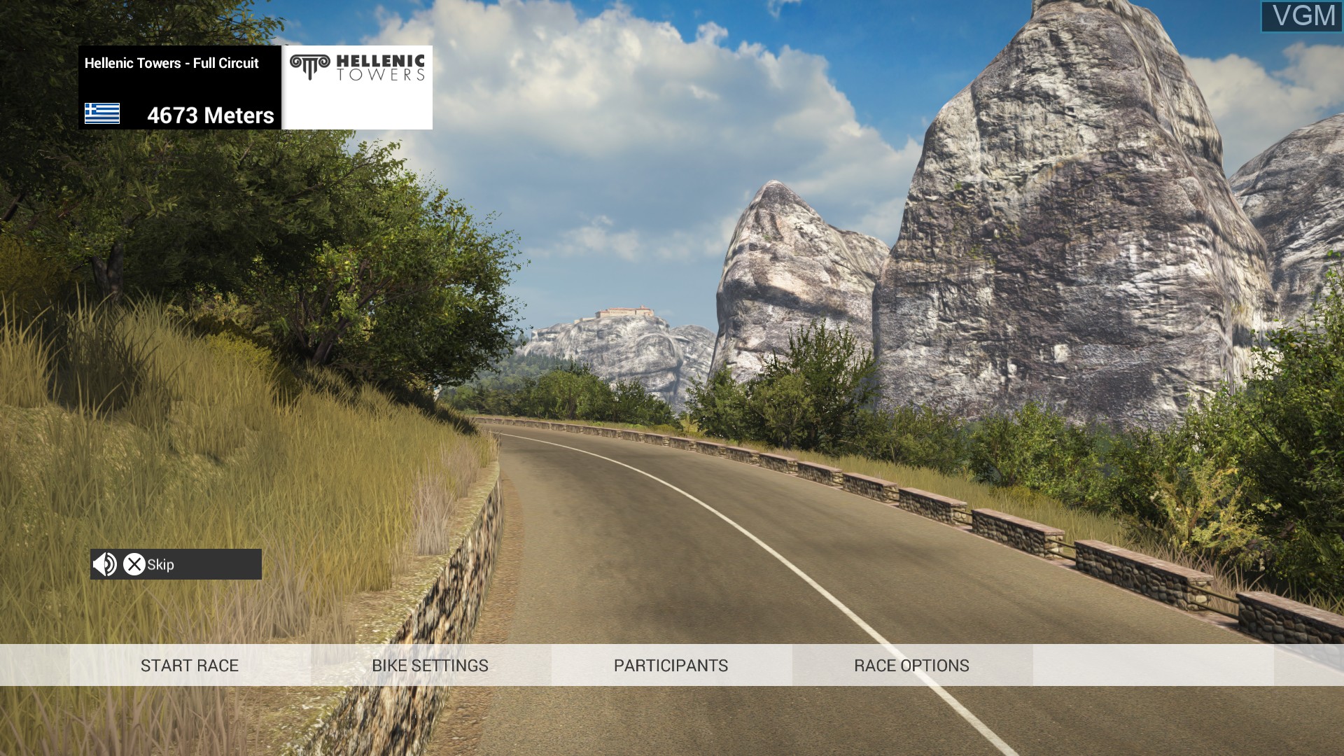 Menu screen of the game Ride 2 on Sony Playstation 4