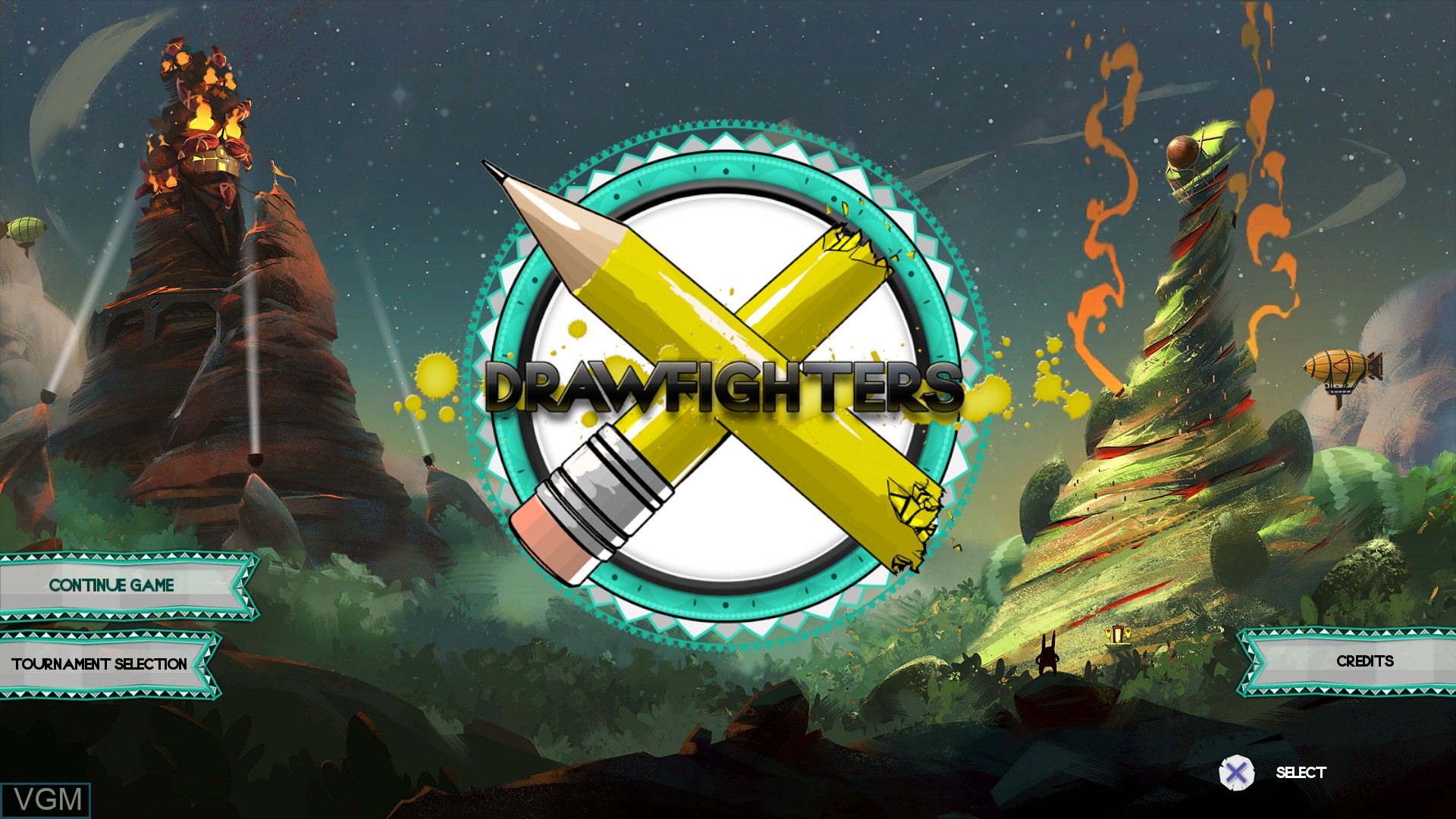 Menu screen of the game Drawfighters on Sony Playstation 4