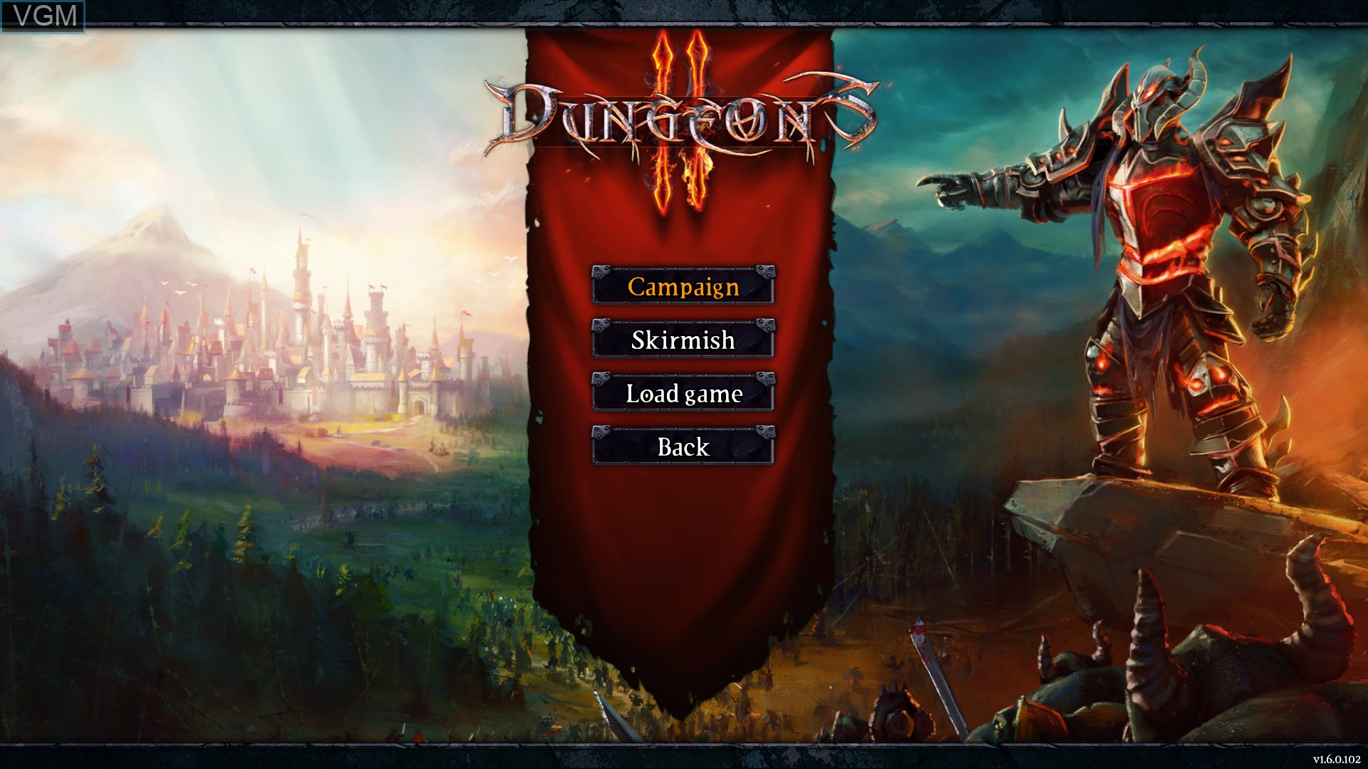 Menu screen of the game Dungeons 2 on Sony Playstation 4