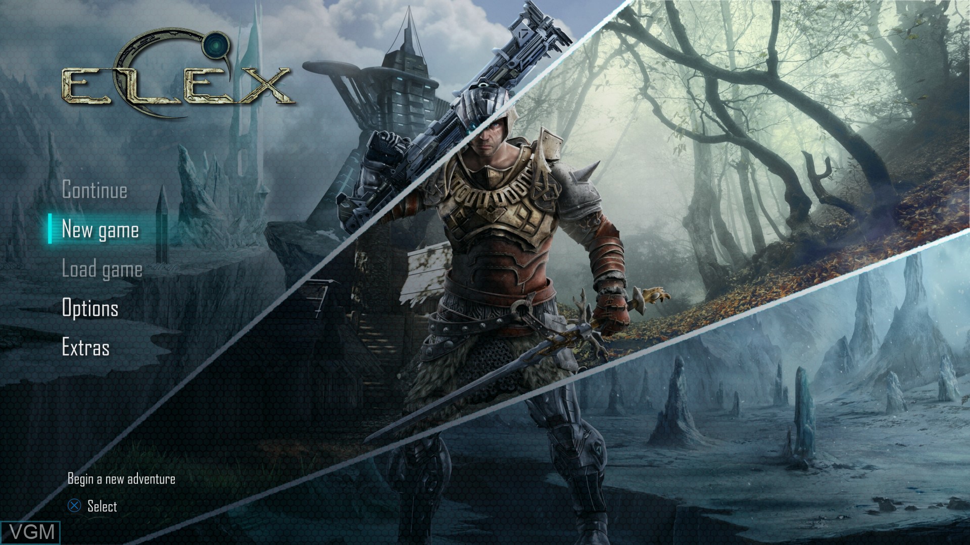 Menu screen of the game Elex on Sony Playstation 4