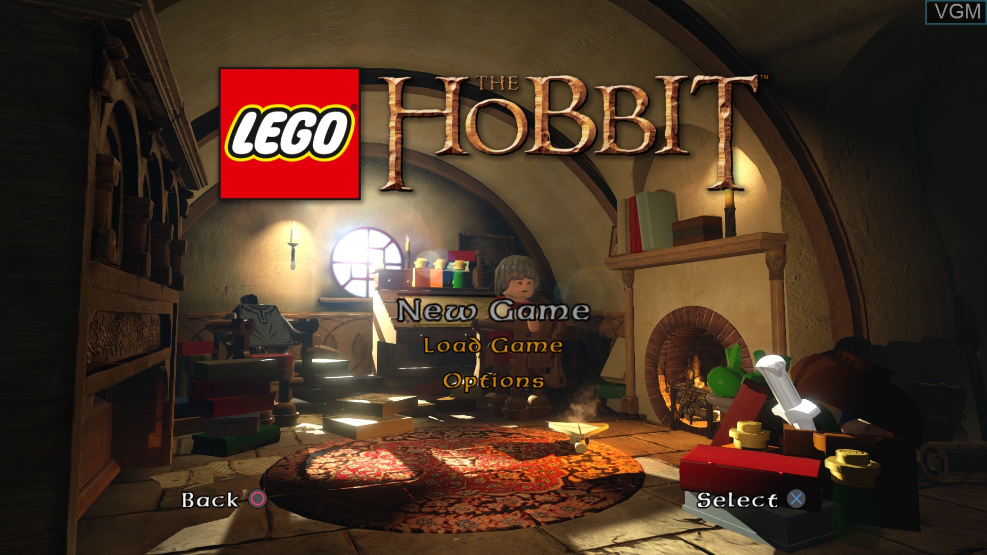 Menu screen of the game LEGO The Hobbit on Sony Playstation 4