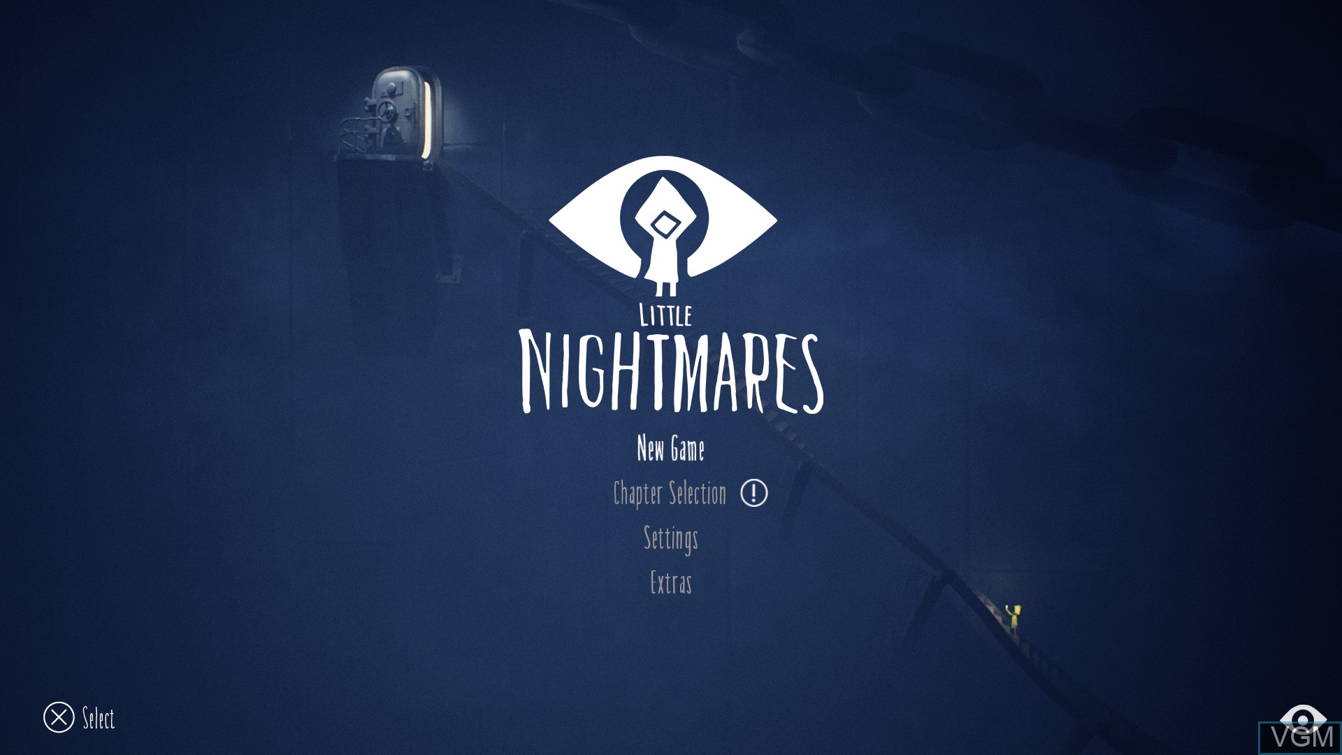 Menu screen of the game Little Nightmares on Sony Playstation 4