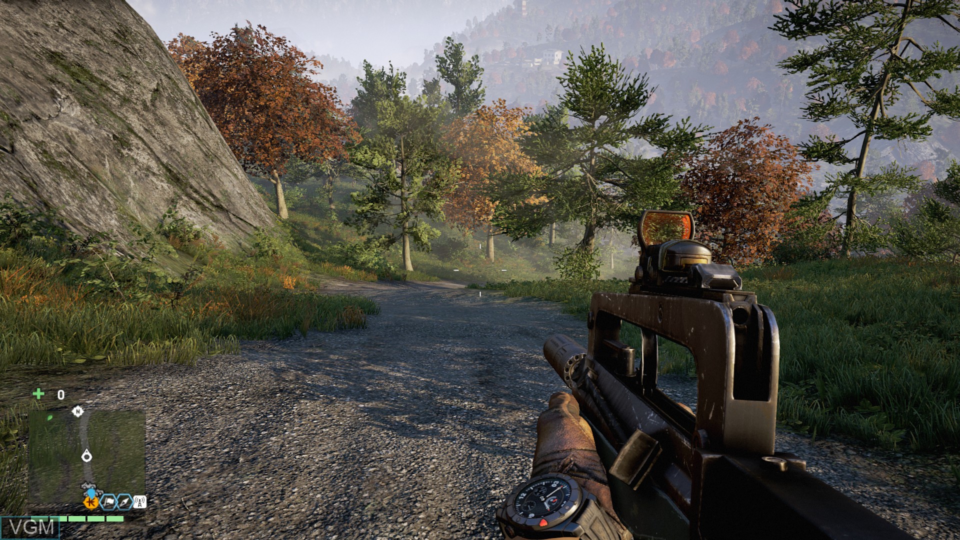 In-game screen of the game Far Cry 4 on Sony Playstation 4