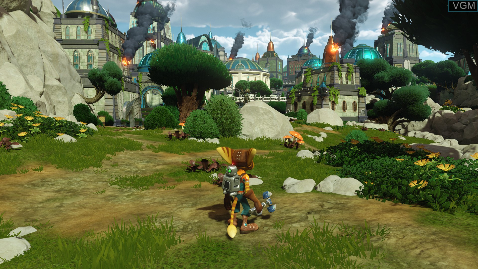 In-game screen of the game Ratchet & Clank on Sony Playstation 4