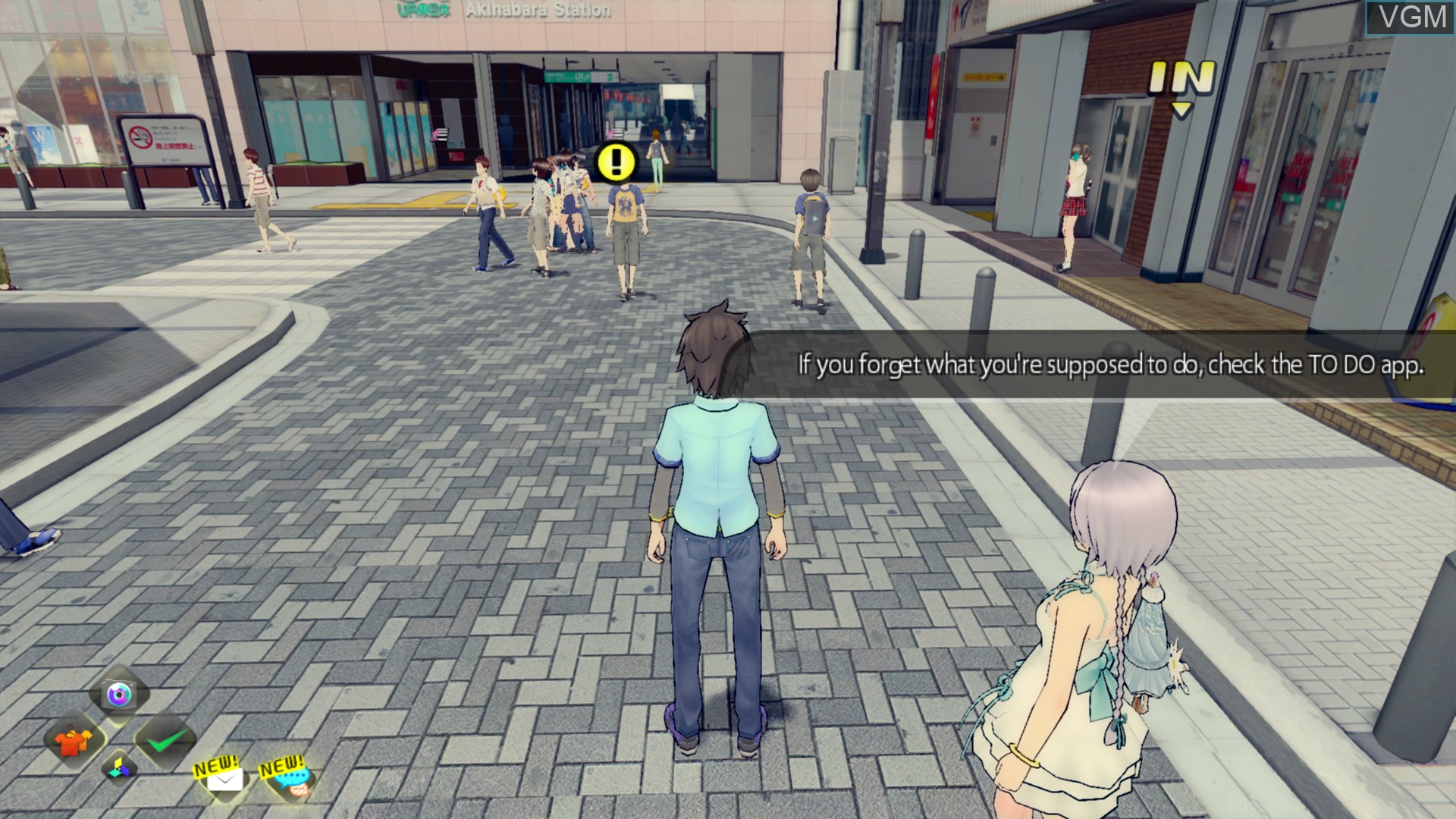 In-game screen of the game Akiba's Trip - Undead & Undressed on Sony Playstation 4