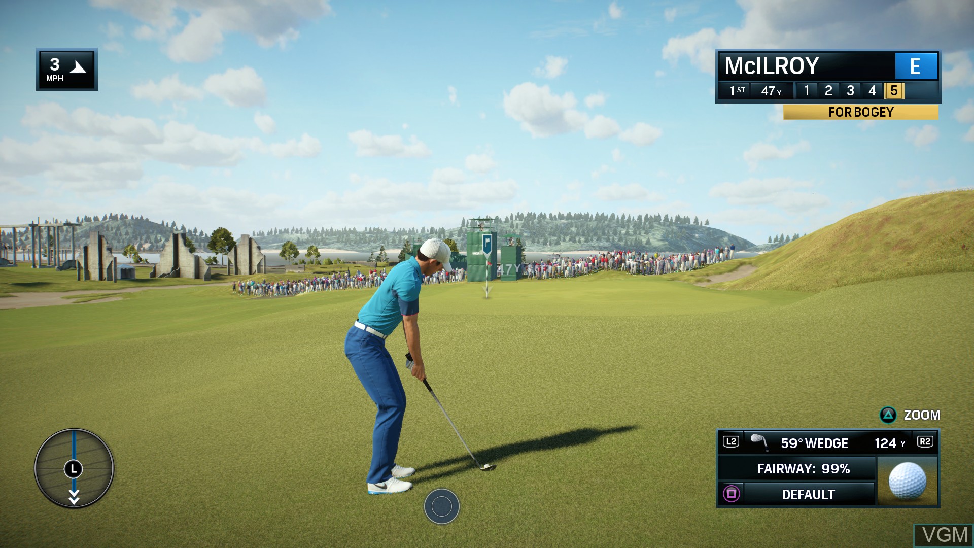 In-game screen of the game Rory McIlroy PGA Tour on Sony Playstation 4