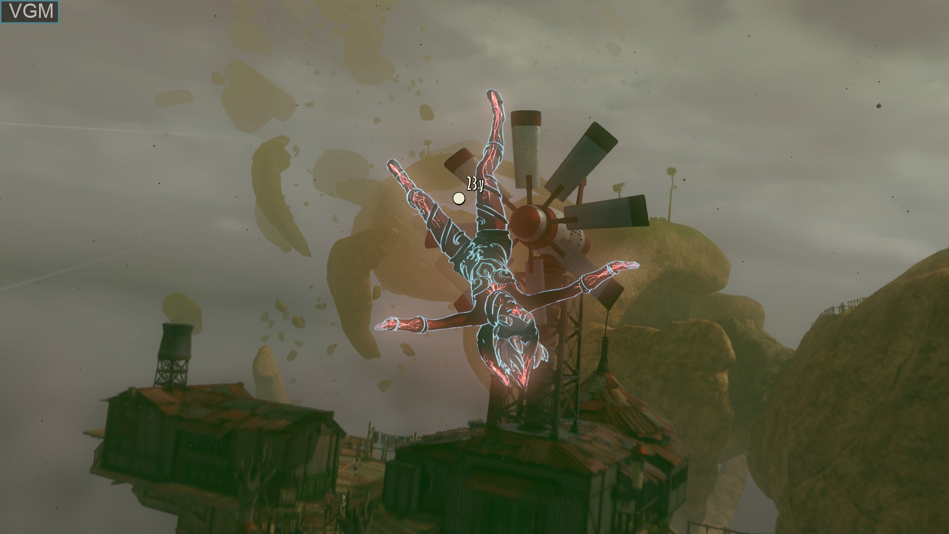 In-game screen of the game Gravity Rush 2 on Sony Playstation 4