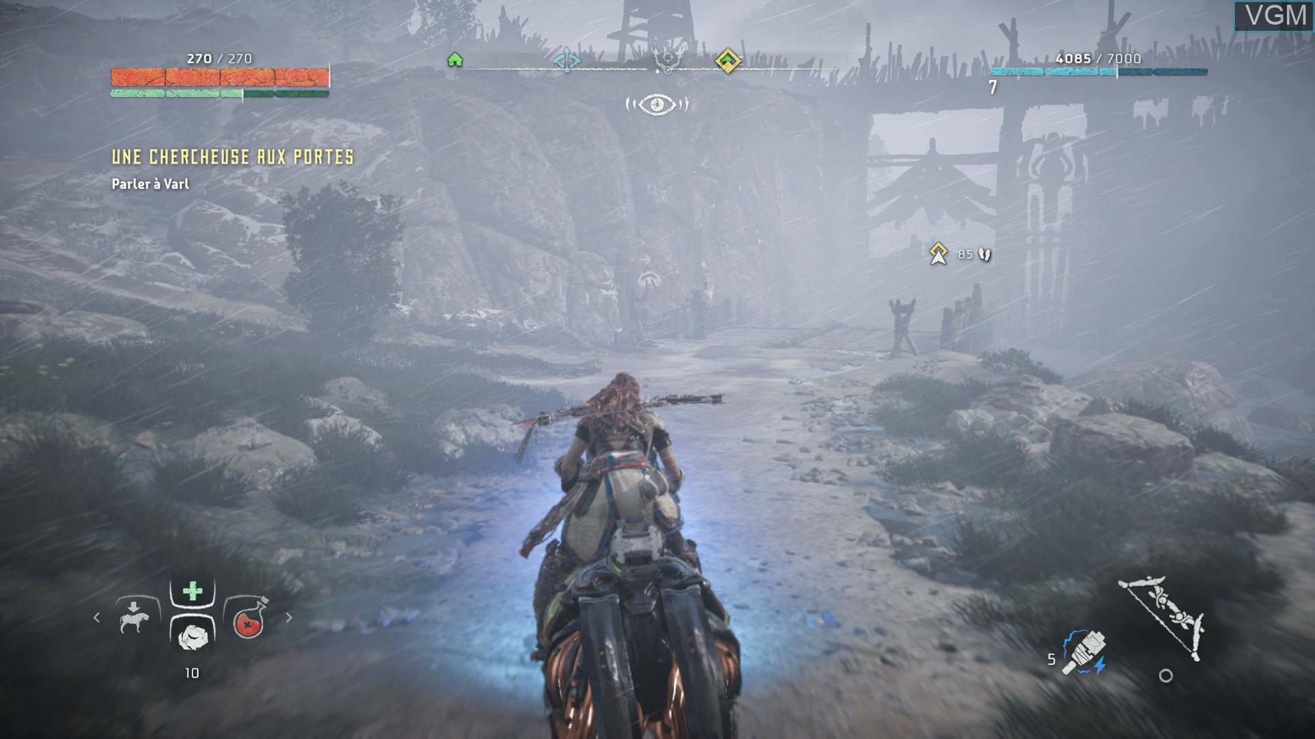 In-game screen of the game Horizon Zero Dawn on Sony Playstation 4