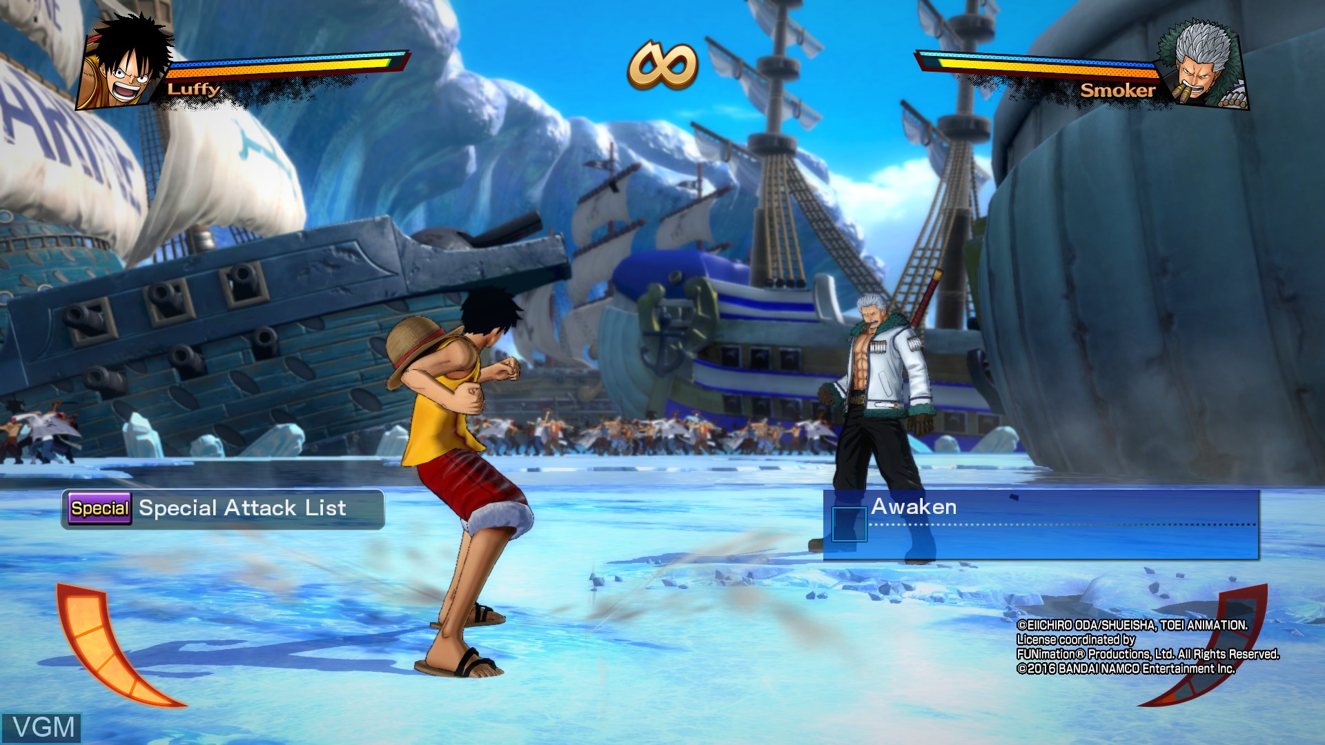 In-game screen of the game One Piece - Burning Blood on Sony Playstation 4