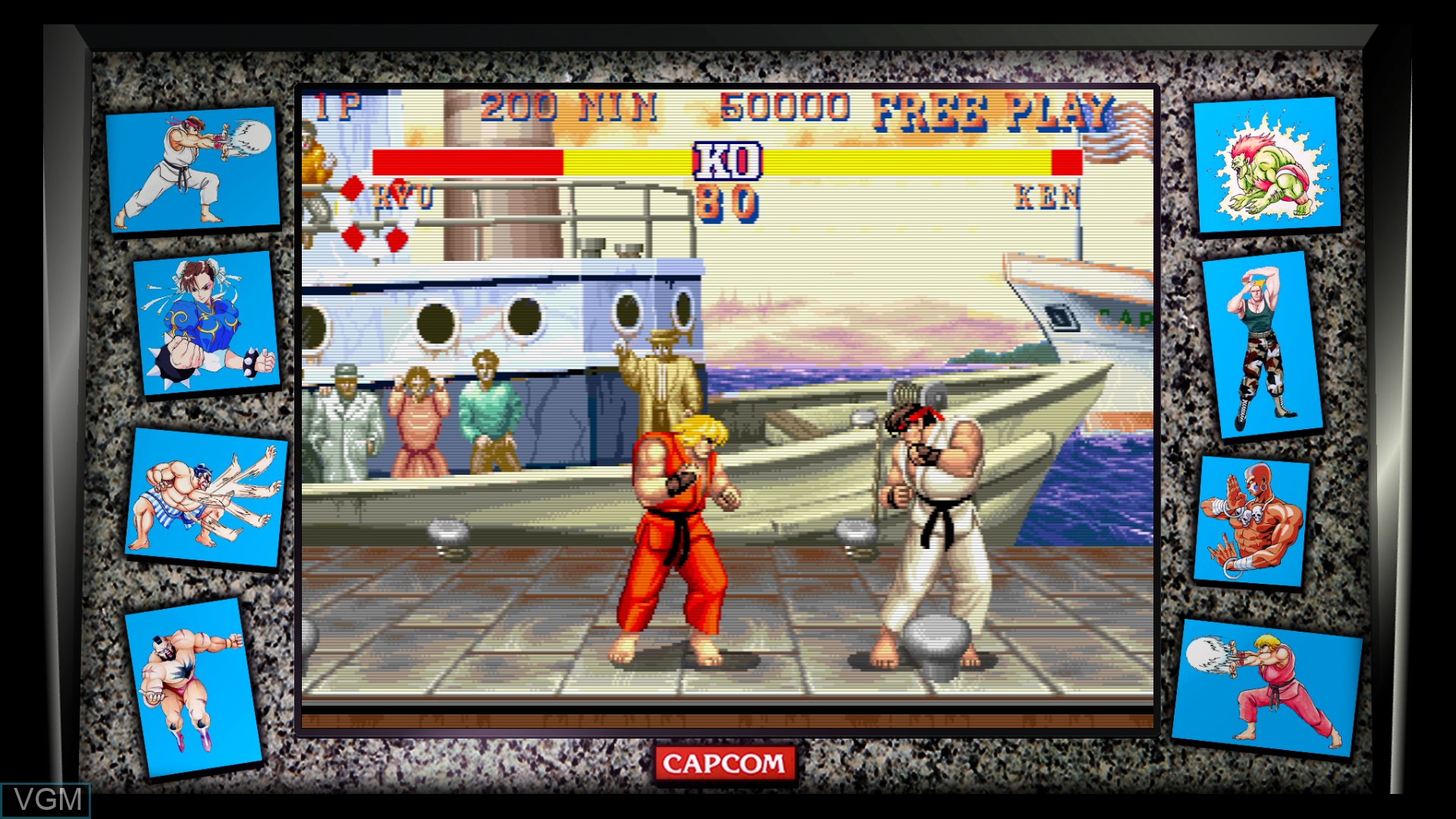 In-game screen of the game Street Fighter - 30th Anniversary Collection on Sony Playstation 4