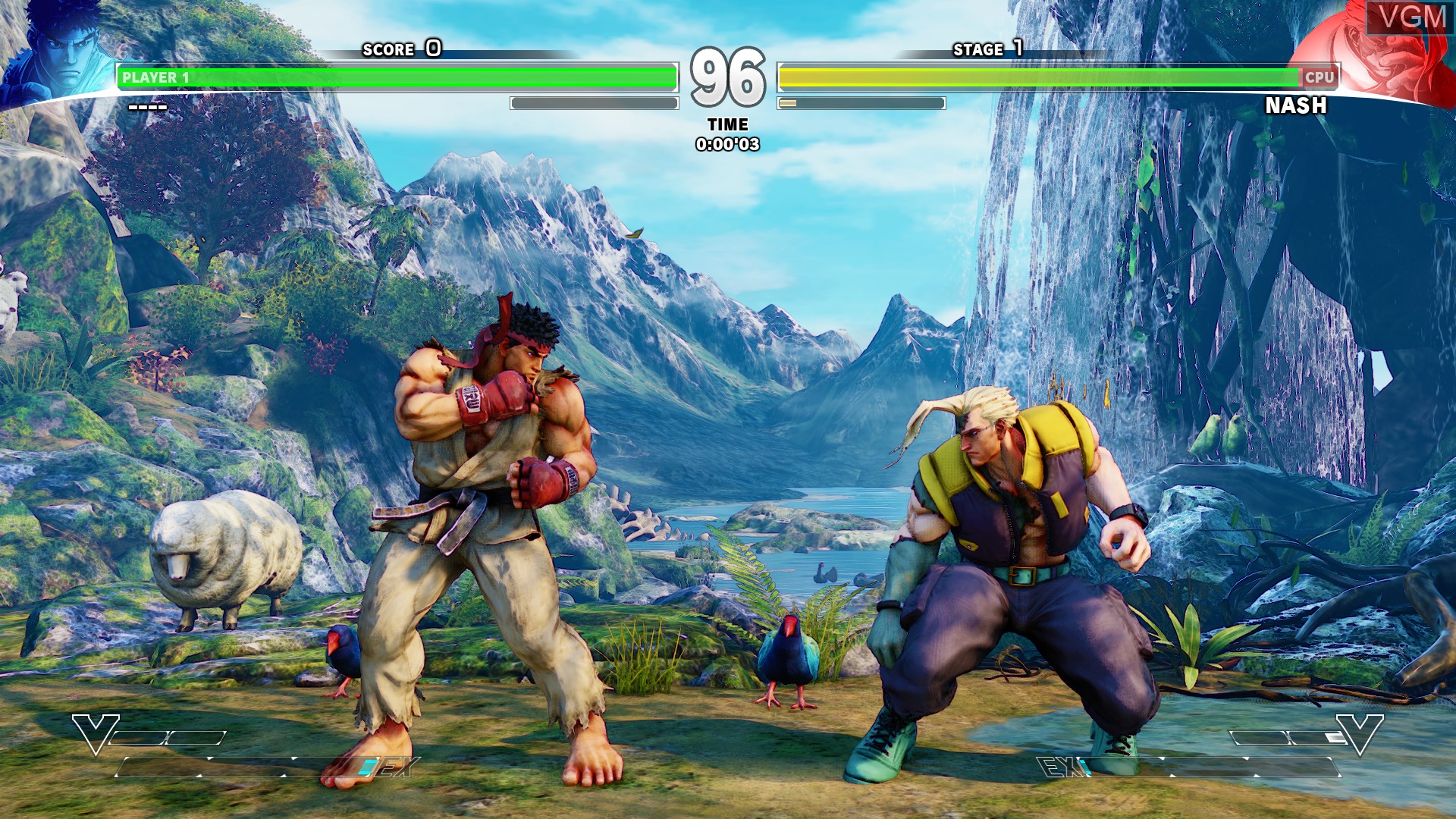In-game screen of the game Street Fighter V on Sony Playstation 4
