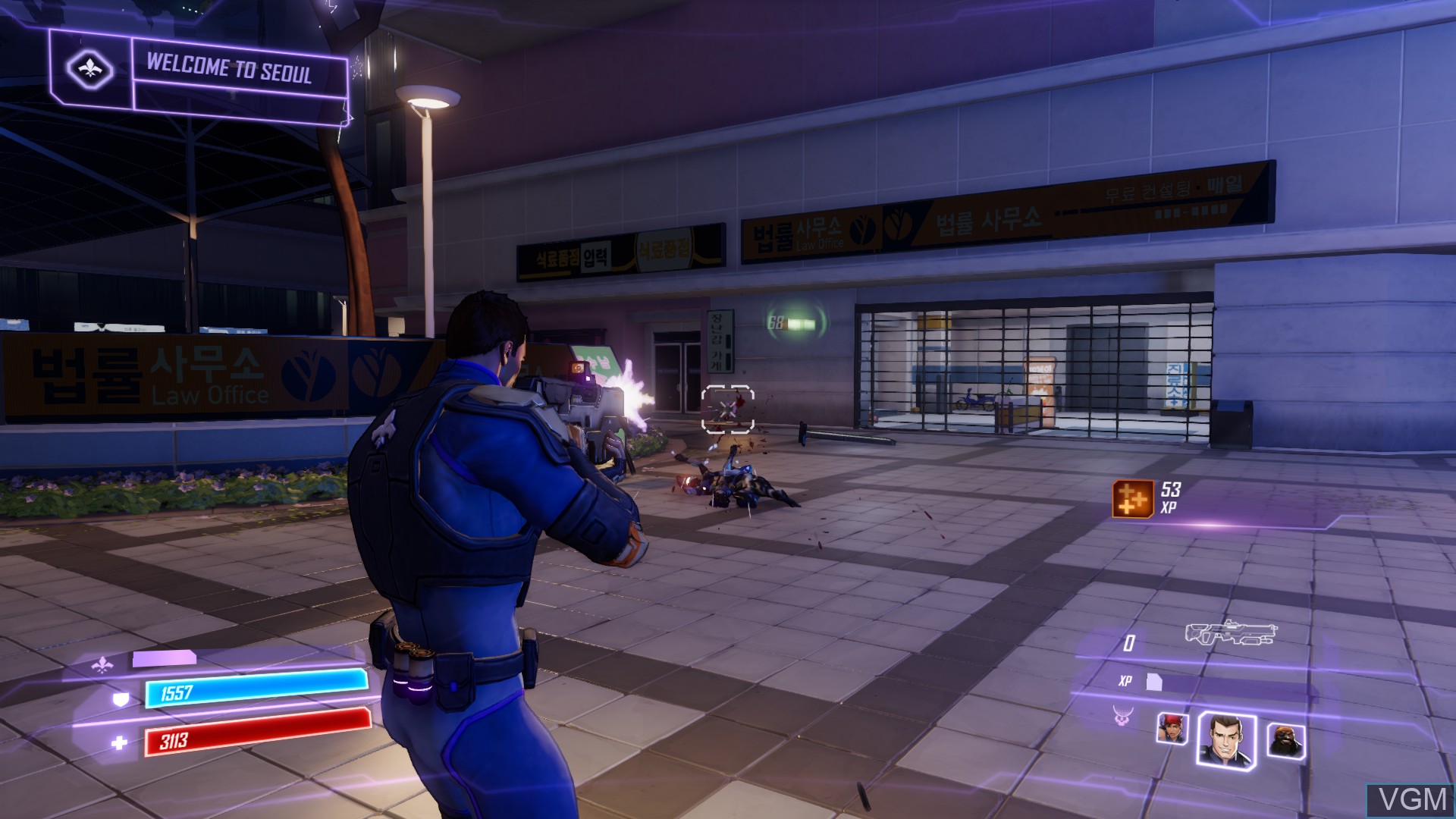 In-game screen of the game Agents of Mayhem on Sony Playstation 4