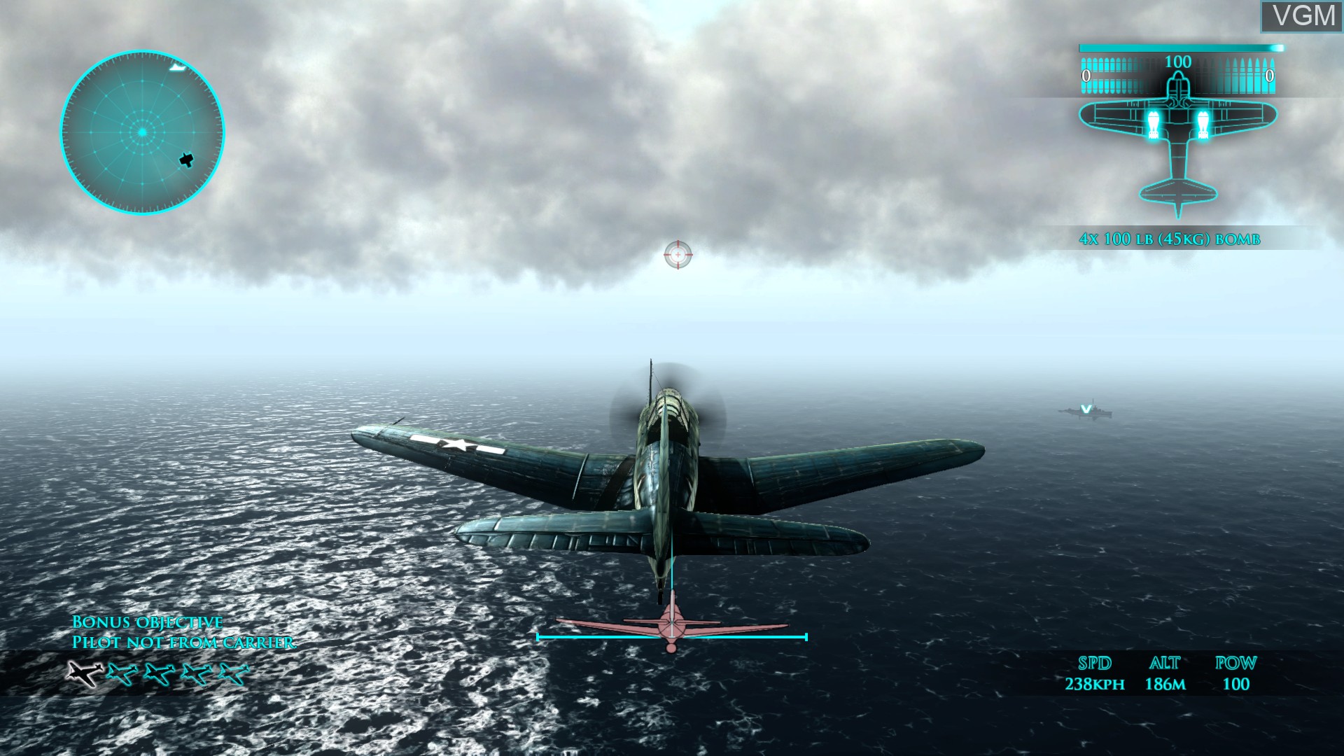 In-game screen of the game Air Conflicts - Pacific Carriers on Sony Playstation 4