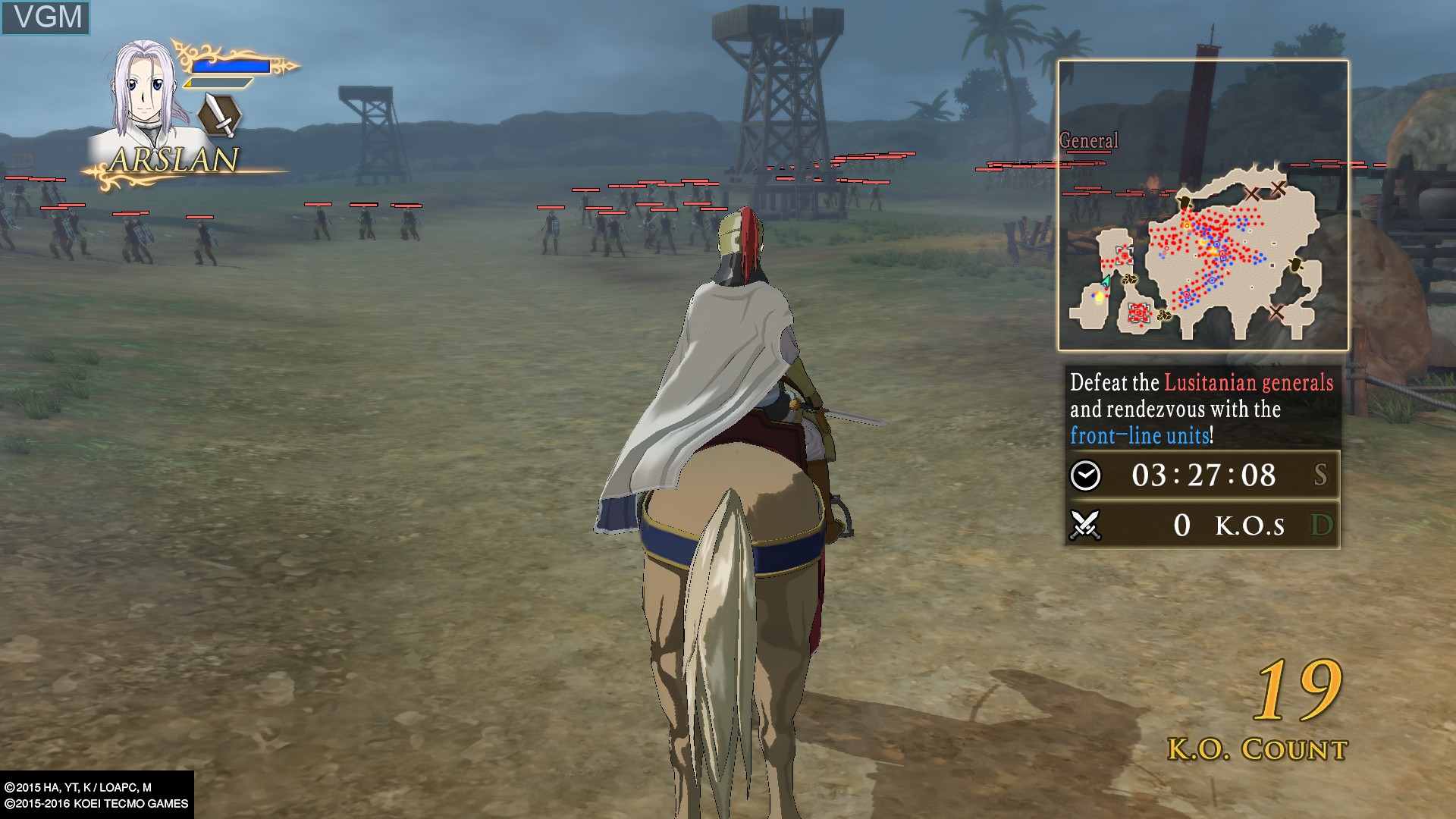 In-game screen of the game Arslan - The Warriors of Legend on Sony Playstation 4