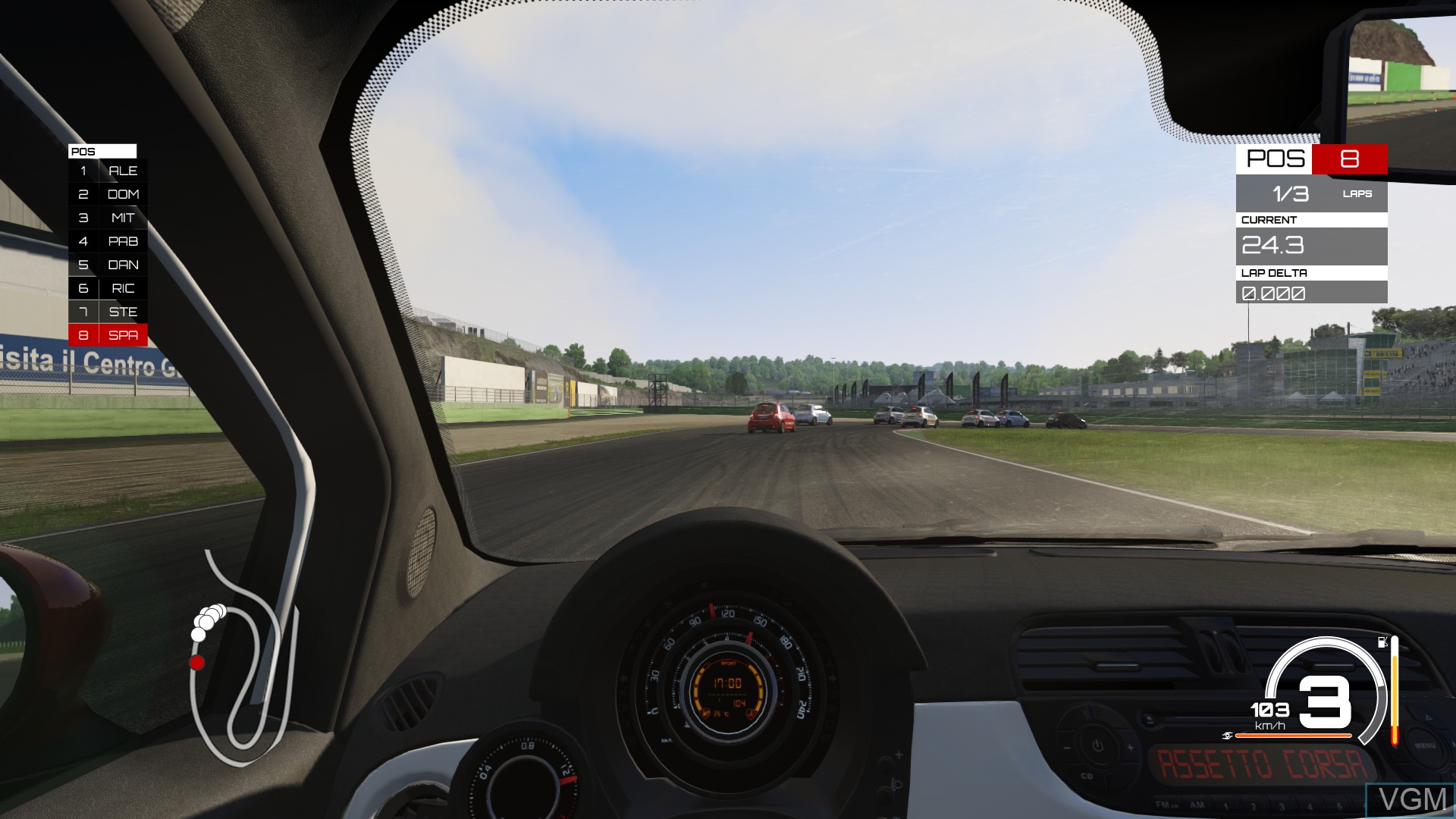 In-game screen of the game Assetto Corsa on Sony Playstation 4