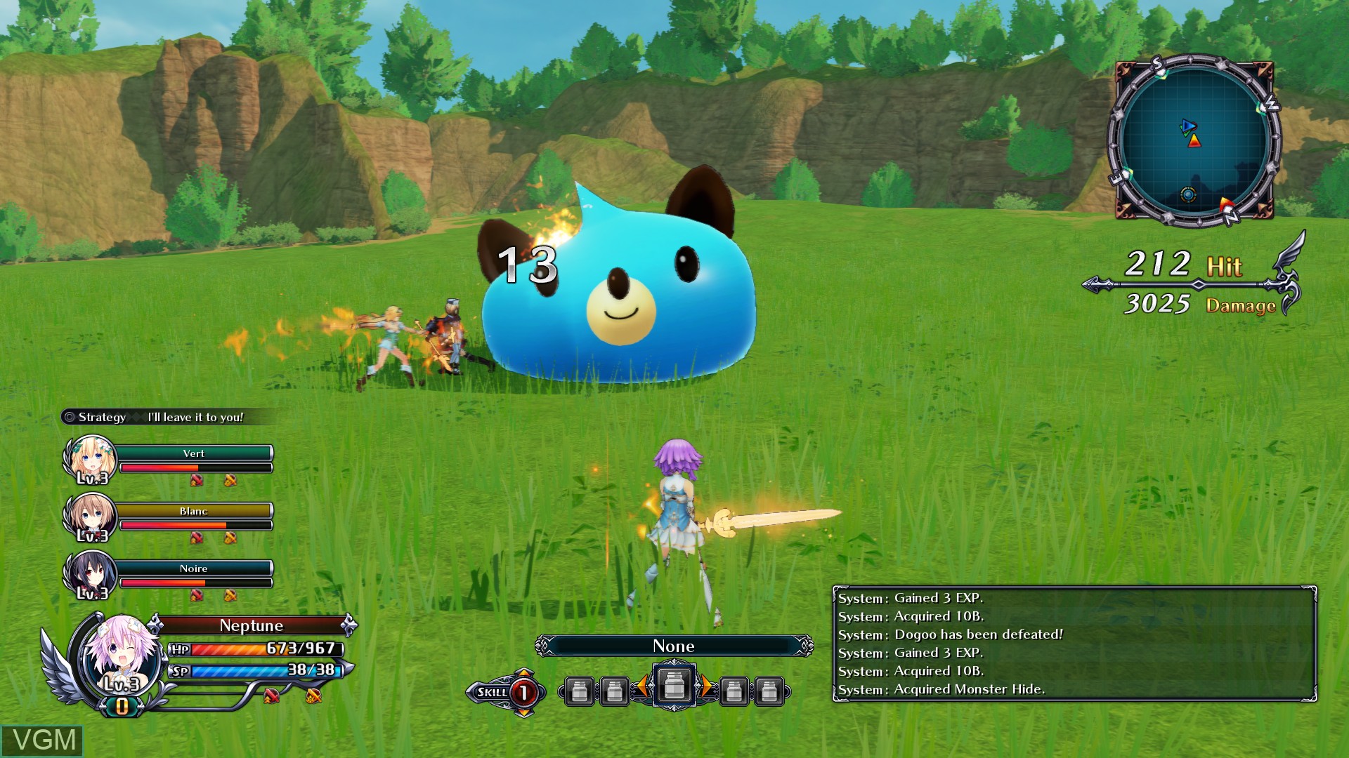 In-game screen of the game Cyberdimension Neptunia - 4 Goddesses Online on Sony Playstation 4