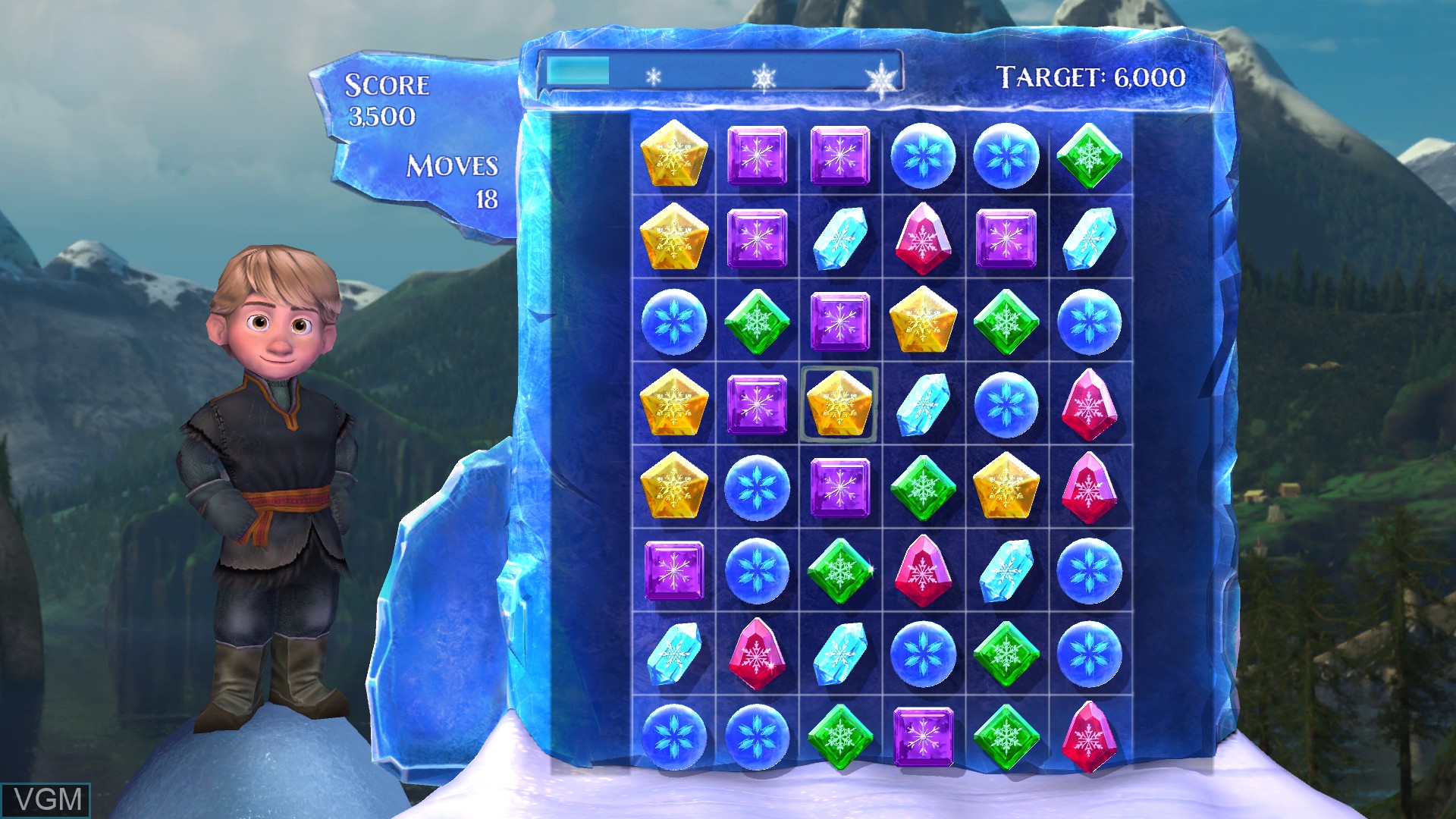 In-game screen of the game Frozen Free Fall - Snowball Fight on Sony Playstation 4